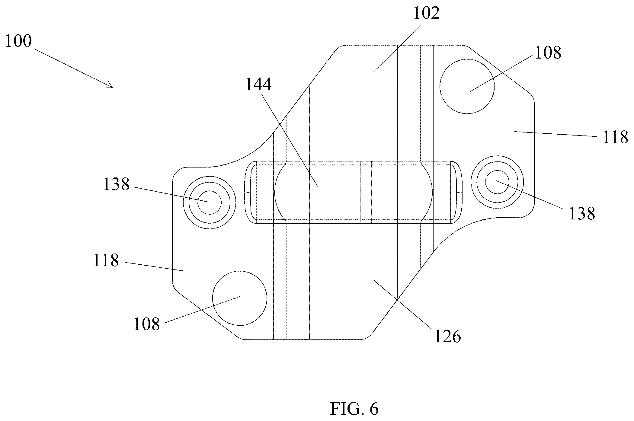 Patent US12586999 Figure 6 – Ceiling fan brace bracket