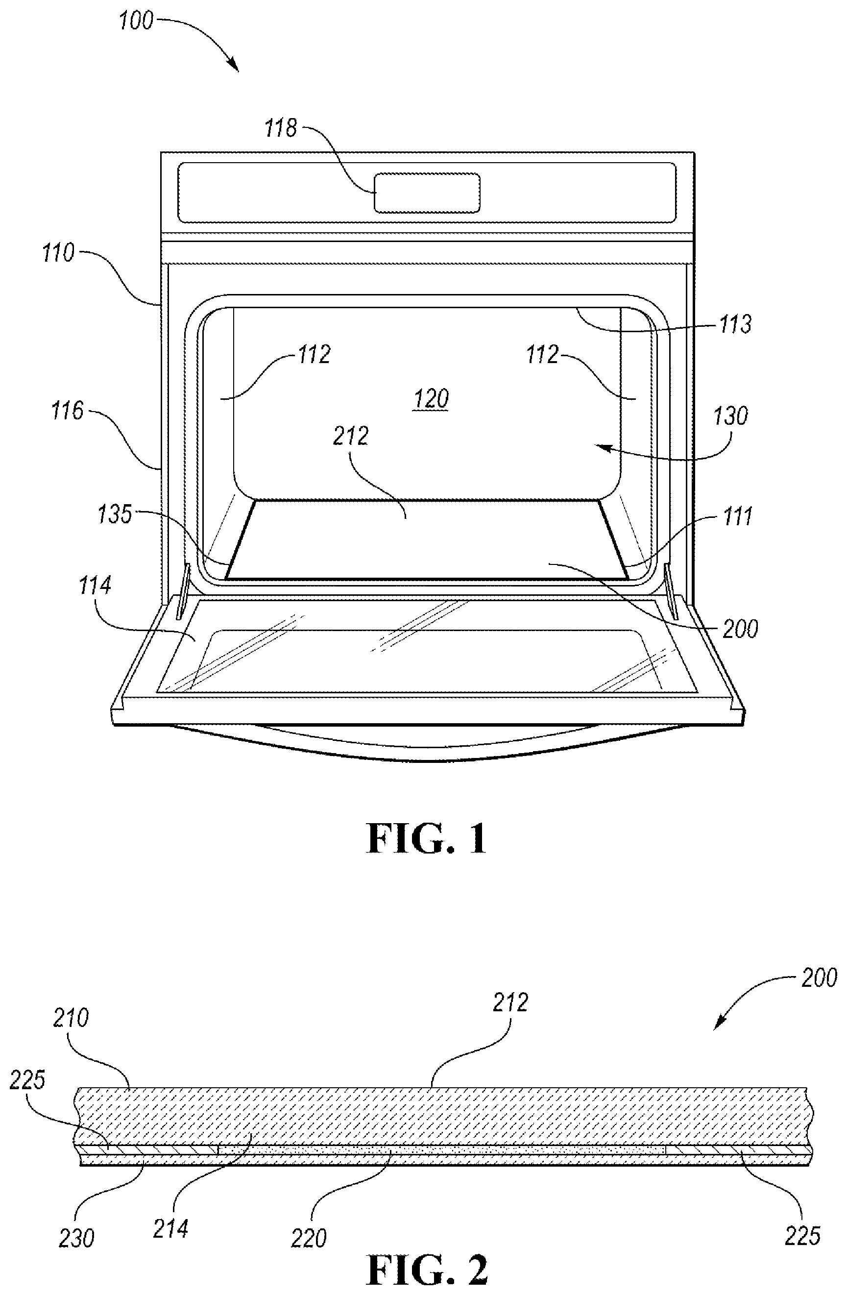 Patent US12588115 — Thermoresistive heating plate for microwave appliance — Figure 1