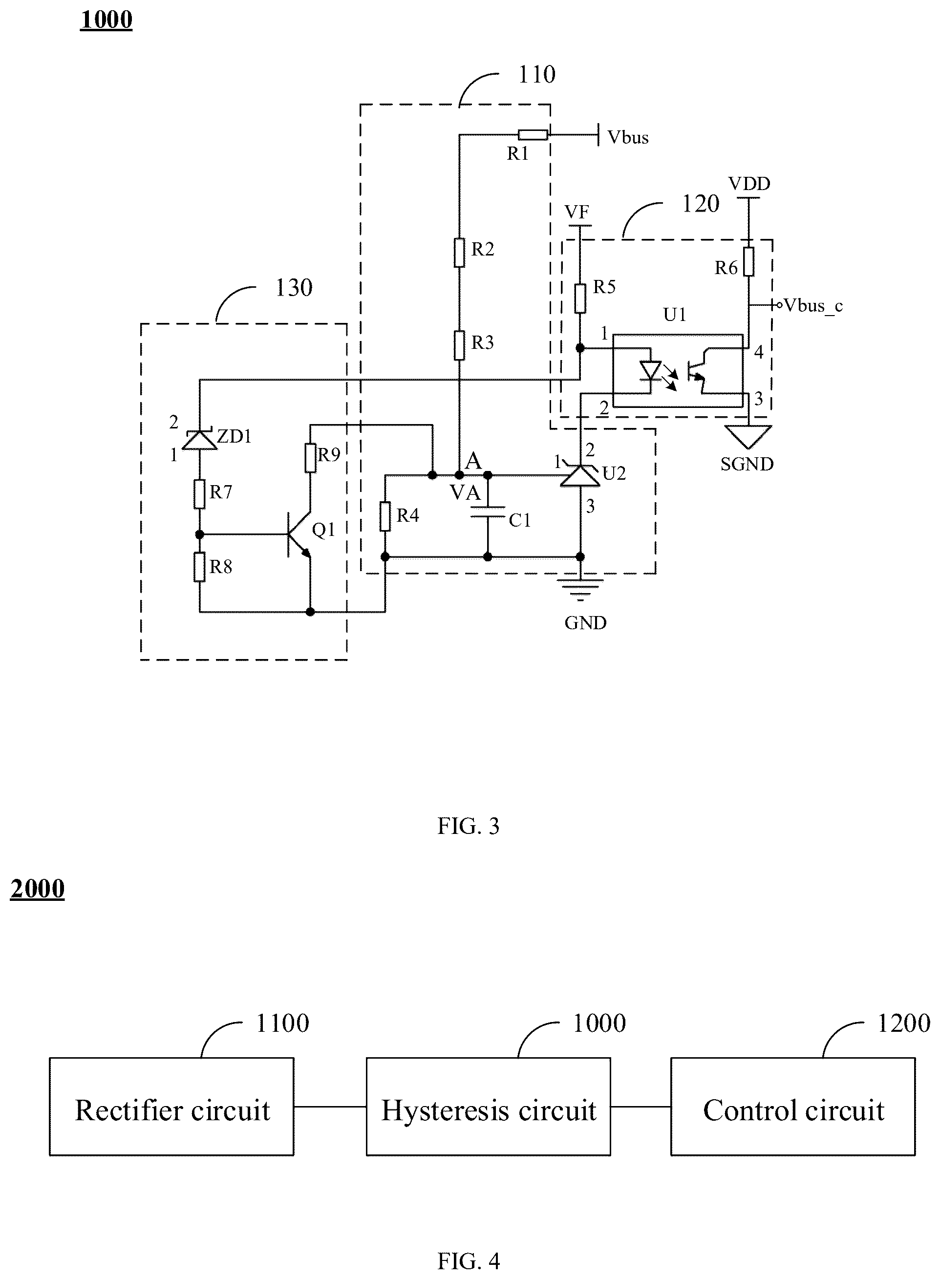 Patent US12588125 Figure 3 – Hysteresis circuit, emergency lighting circuit and lighting device