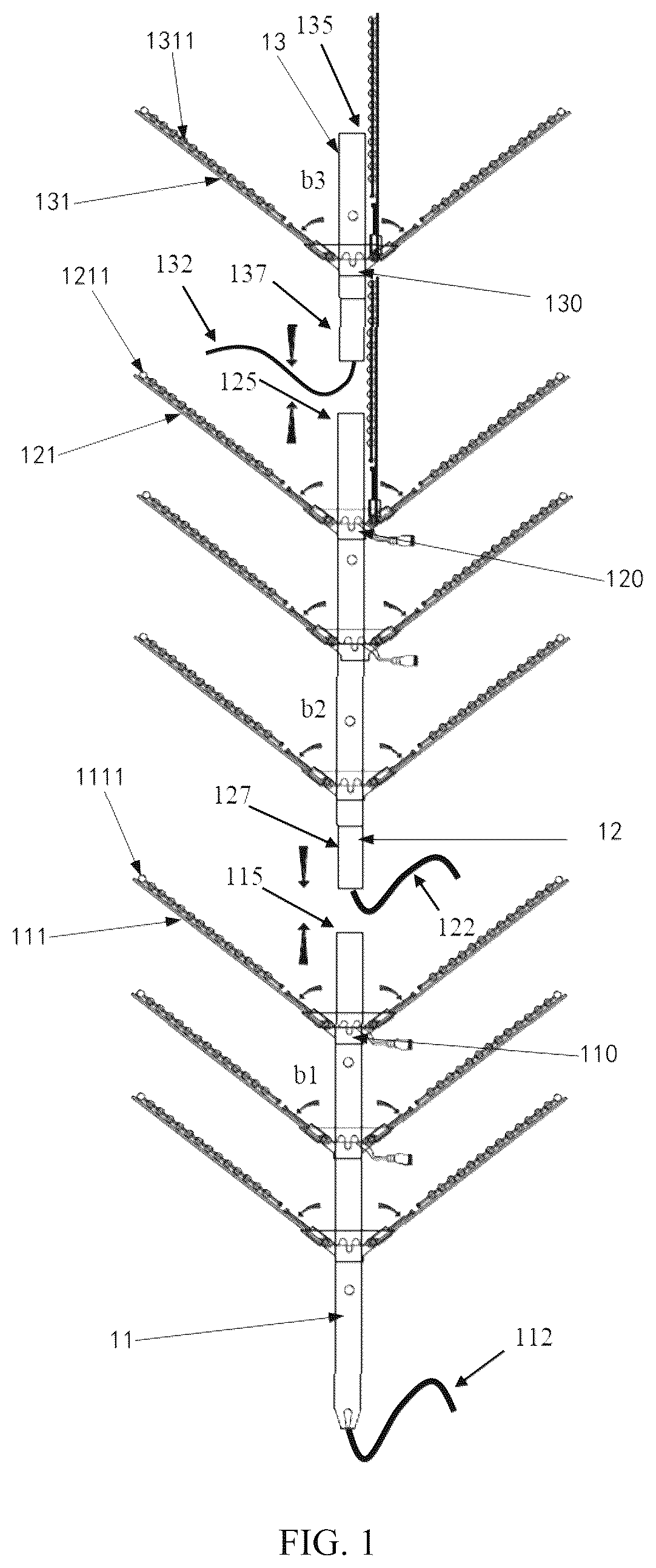 Patent US12588127 Figure 1 – Smart christmas tree with self-adaptive lighting