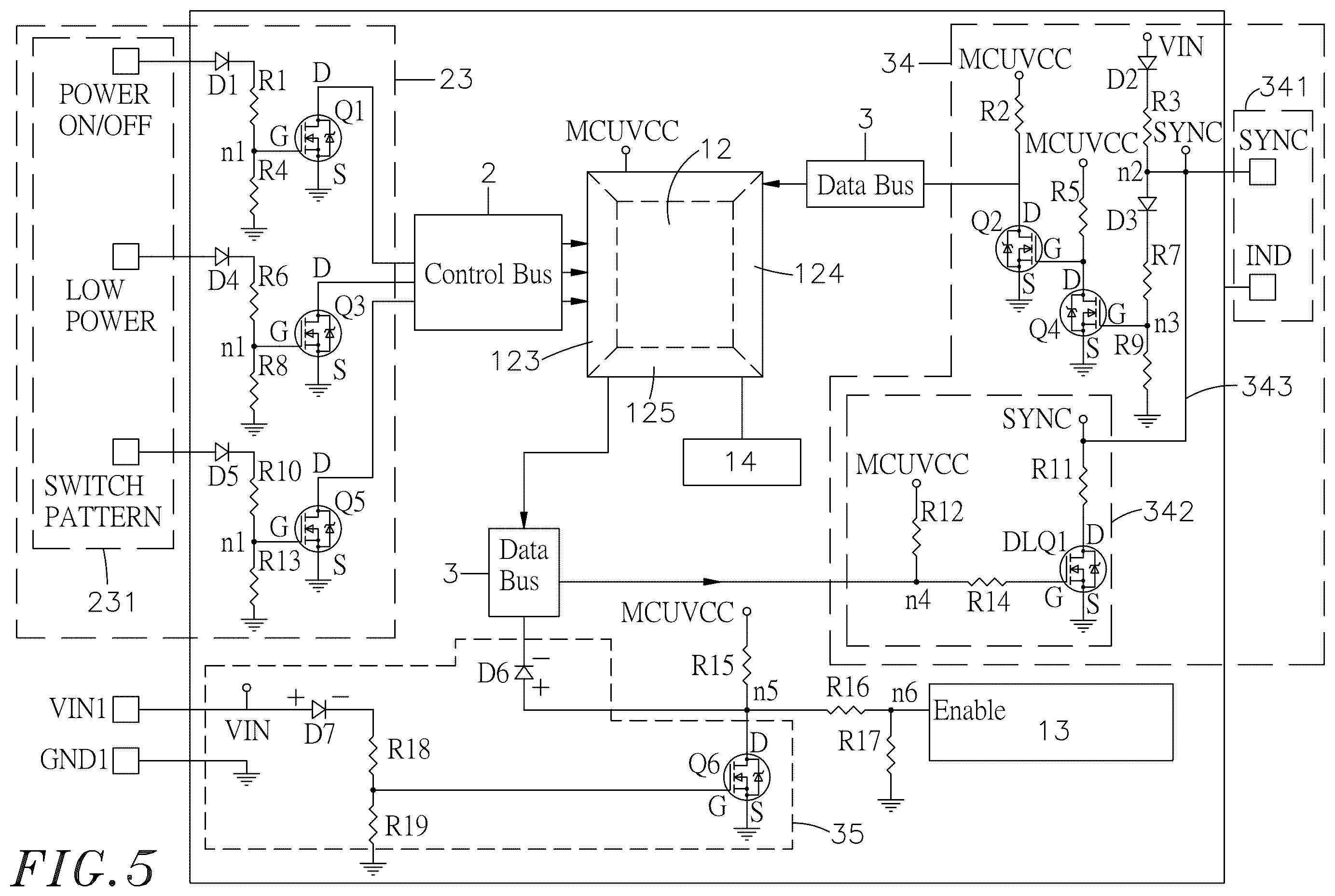 Patent US12588128 Figure 5 – Warning light control circuit capable of preventing start-up flashing