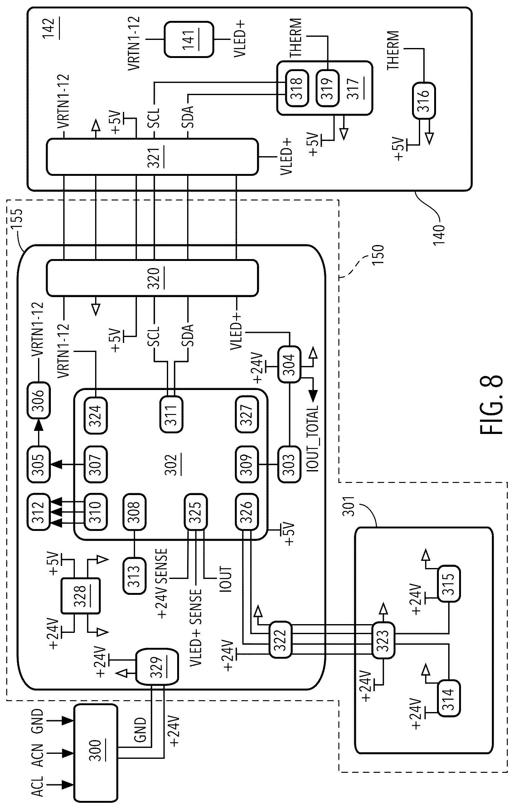 Patent US12588134 Figure 8 – Air directing scoop for heat sink and UV-C apparatus