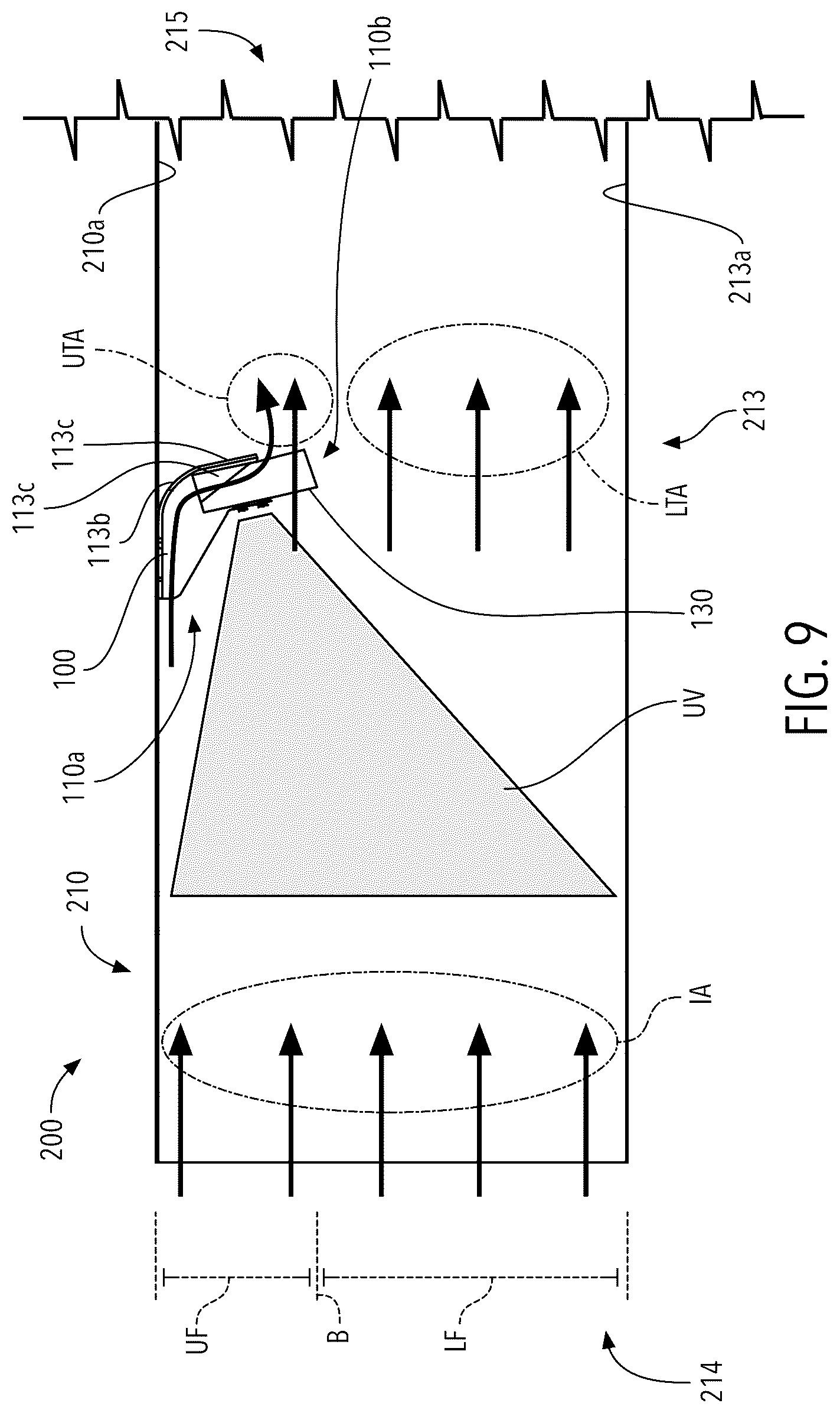 Patent US12588134 Figure 9 – Air directing scoop for heat sink and UV-C apparatus
