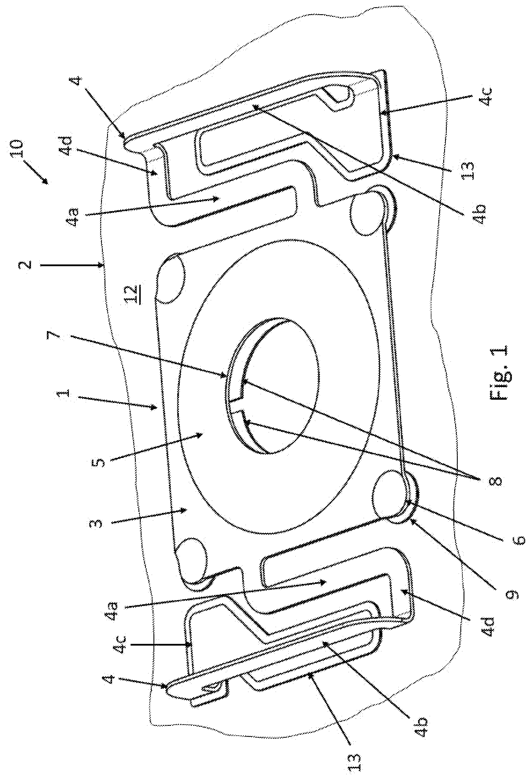 Patent US12588144 Figure 1 – Component for surface soldering installation on a circuit board, associated use and assembly
