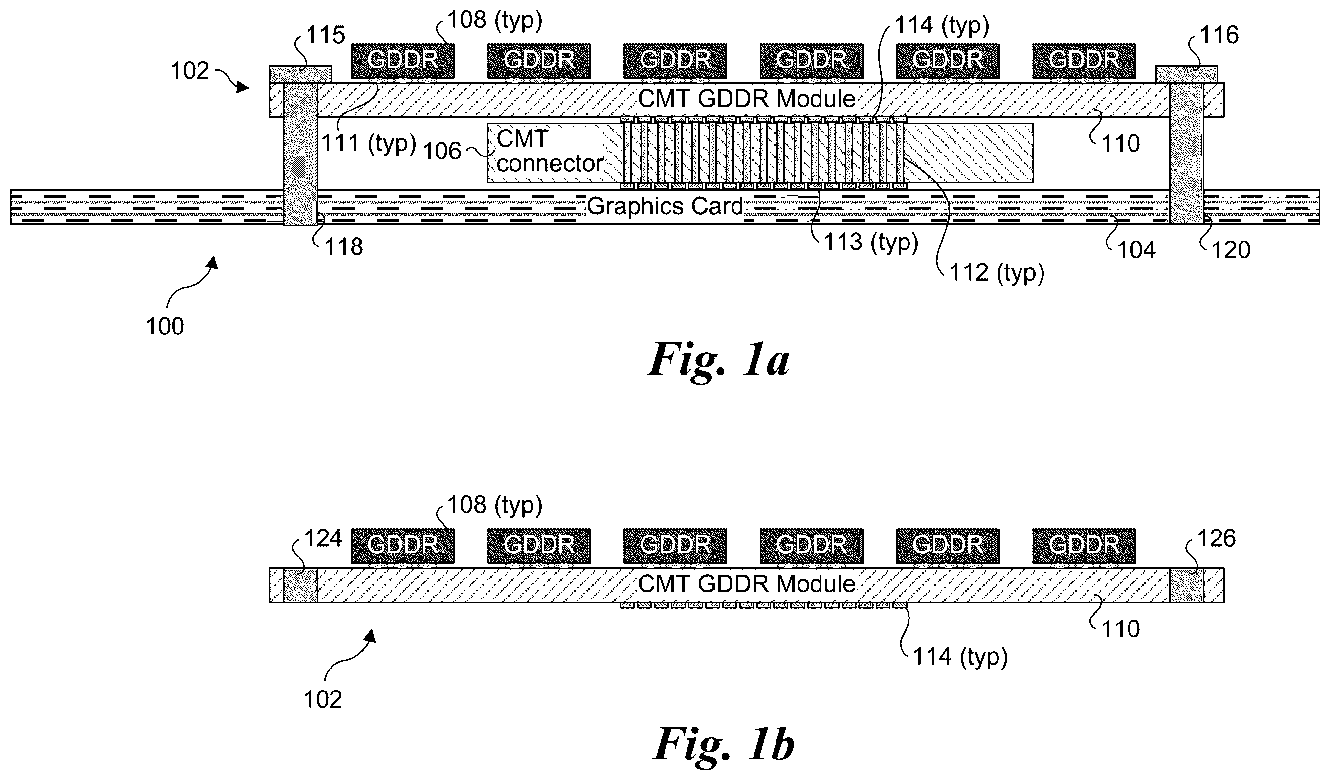 Patent US12588149 Figure 1 – GDDR memory expander using CMT connector