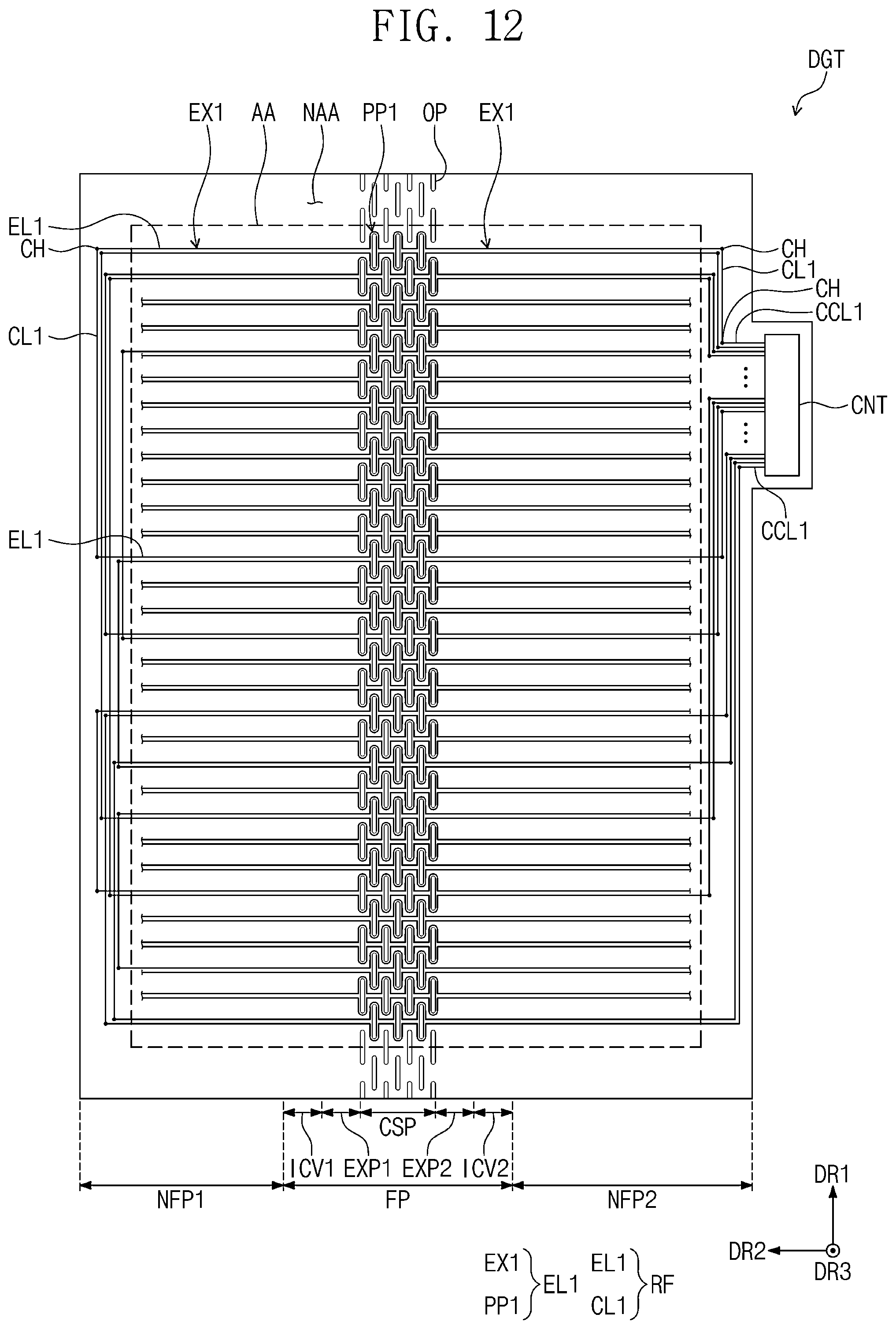Patent US12588152 Figure 11 – Display device including digitizer