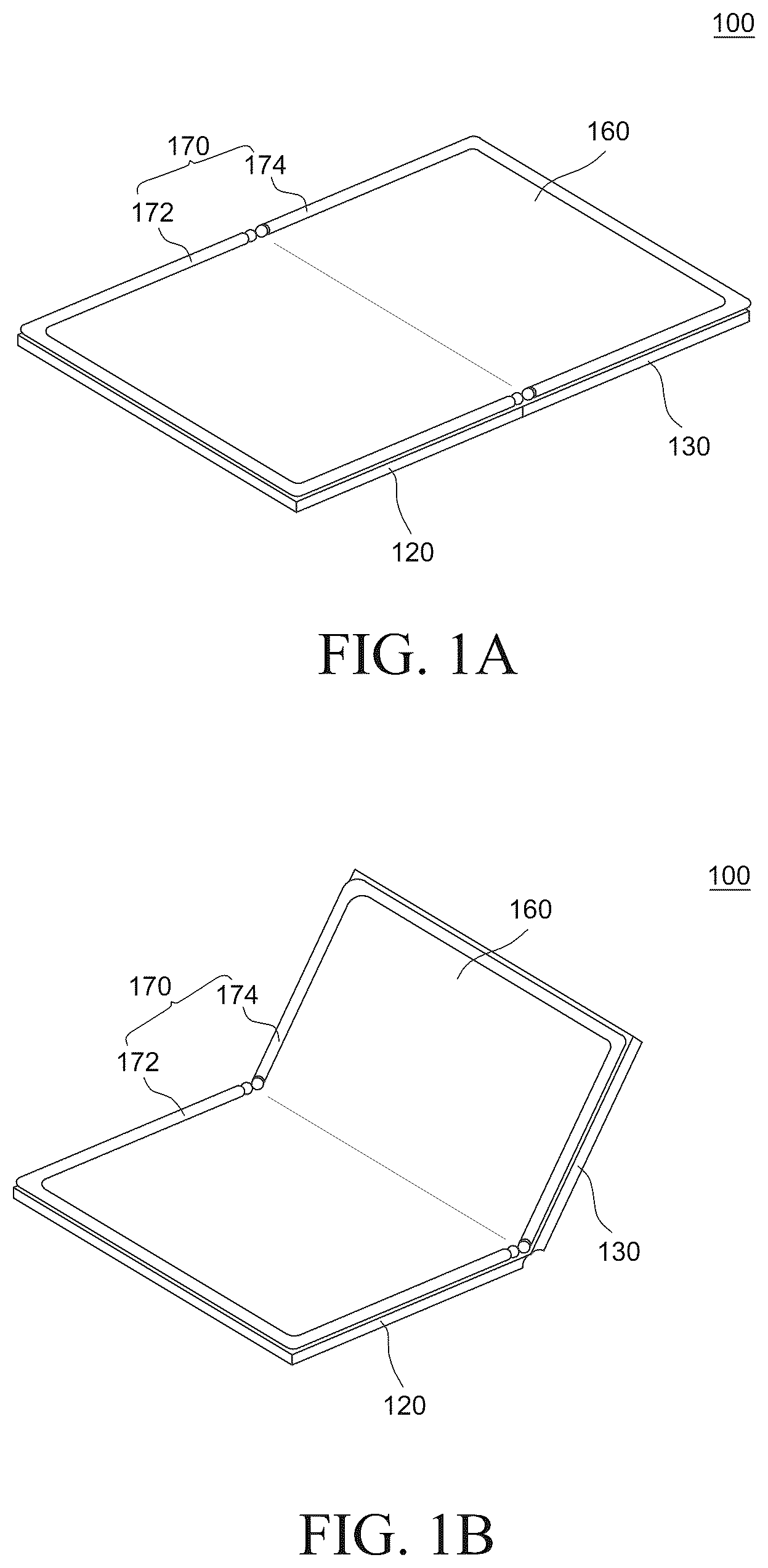 Patent US12588156 Figure 1 – Foldable display apparatus including a hinge assembly