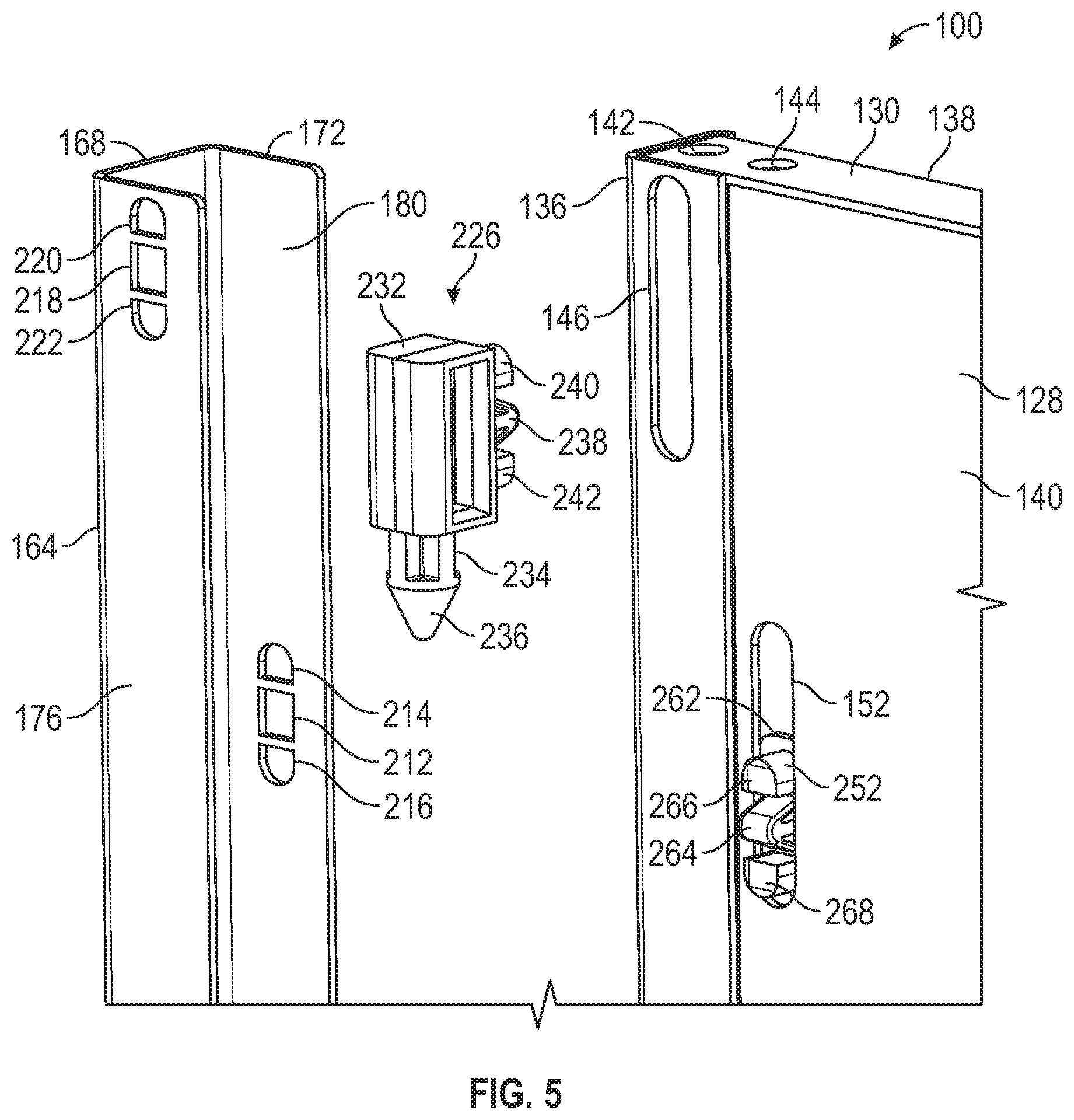 Patent US12588159 Figure 5 – Dual hinge cable management cover