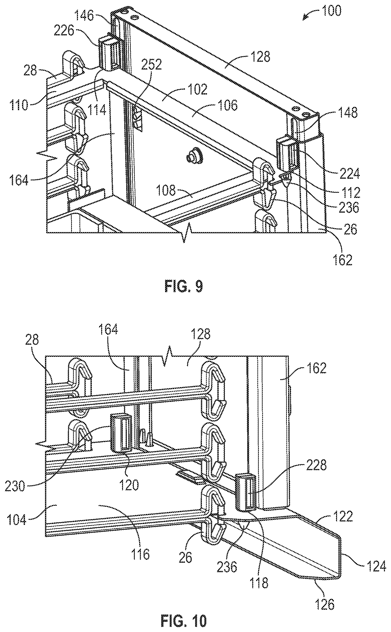 Patent US12588159 Figure 9 – Dual hinge cable management cover