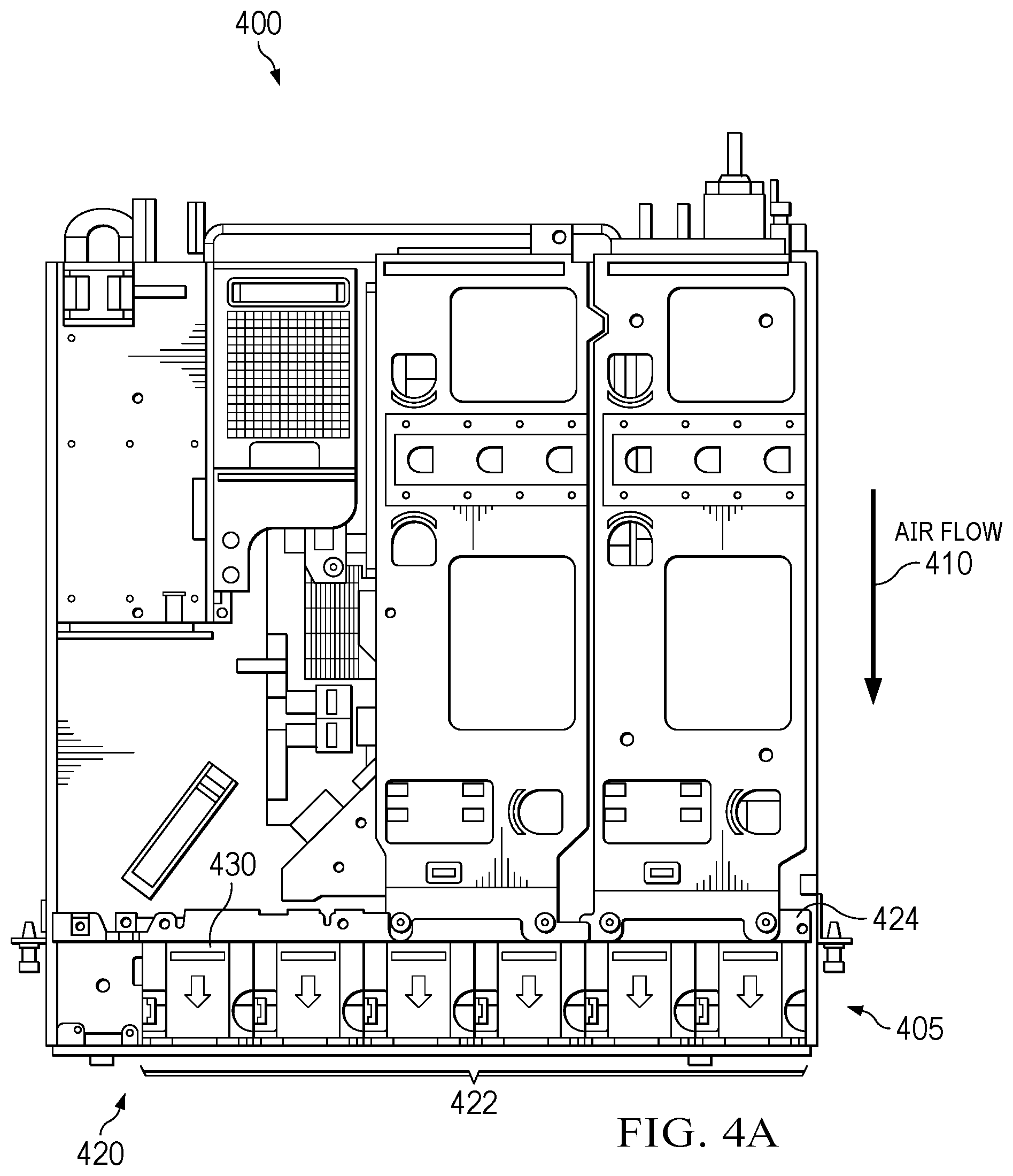 Patent US12588161 Figure 5 – Server information handling system with reversible airflow fan system