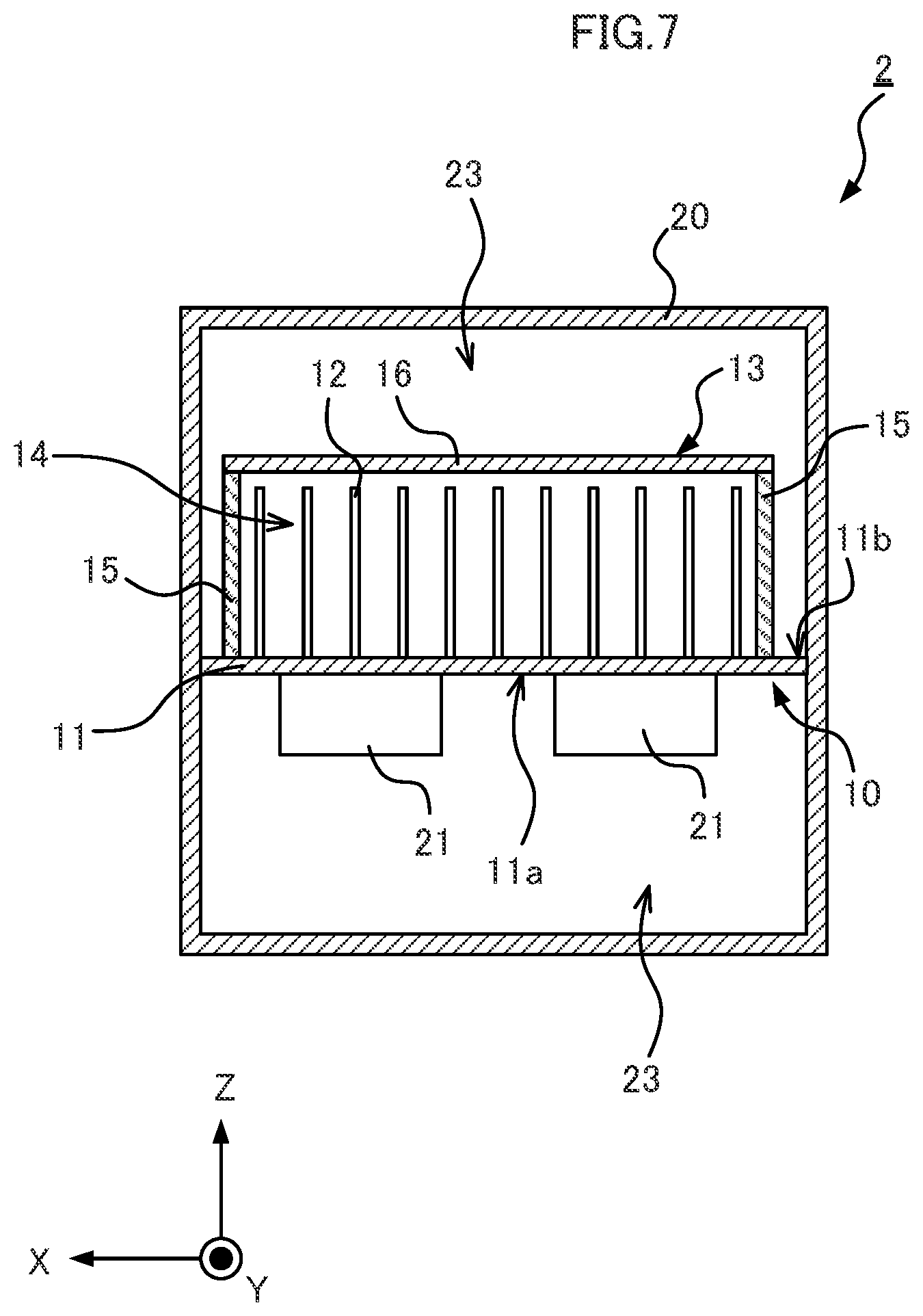Patent US12588170 Figure 7 – In-vehicle device including cooling apparatus