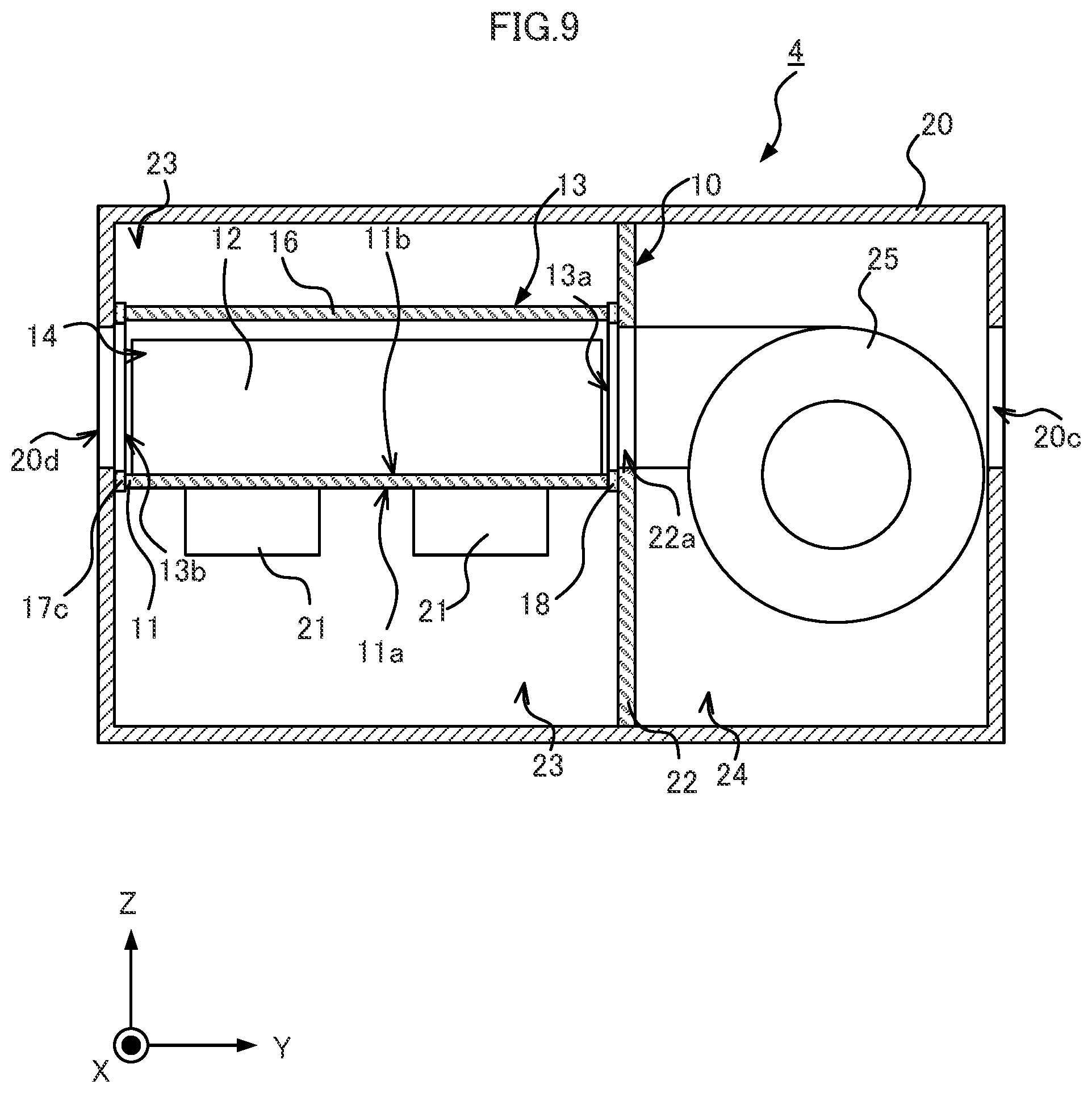 Patent US12588170 Figure 9 – In-vehicle device including cooling apparatus