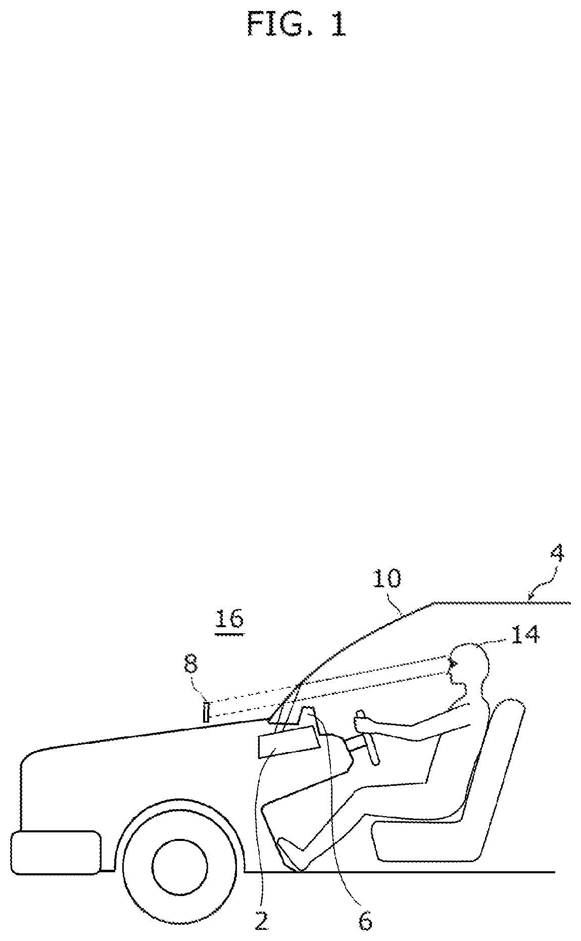 Patent US12588172 Figure 1 – Display device and head-up display