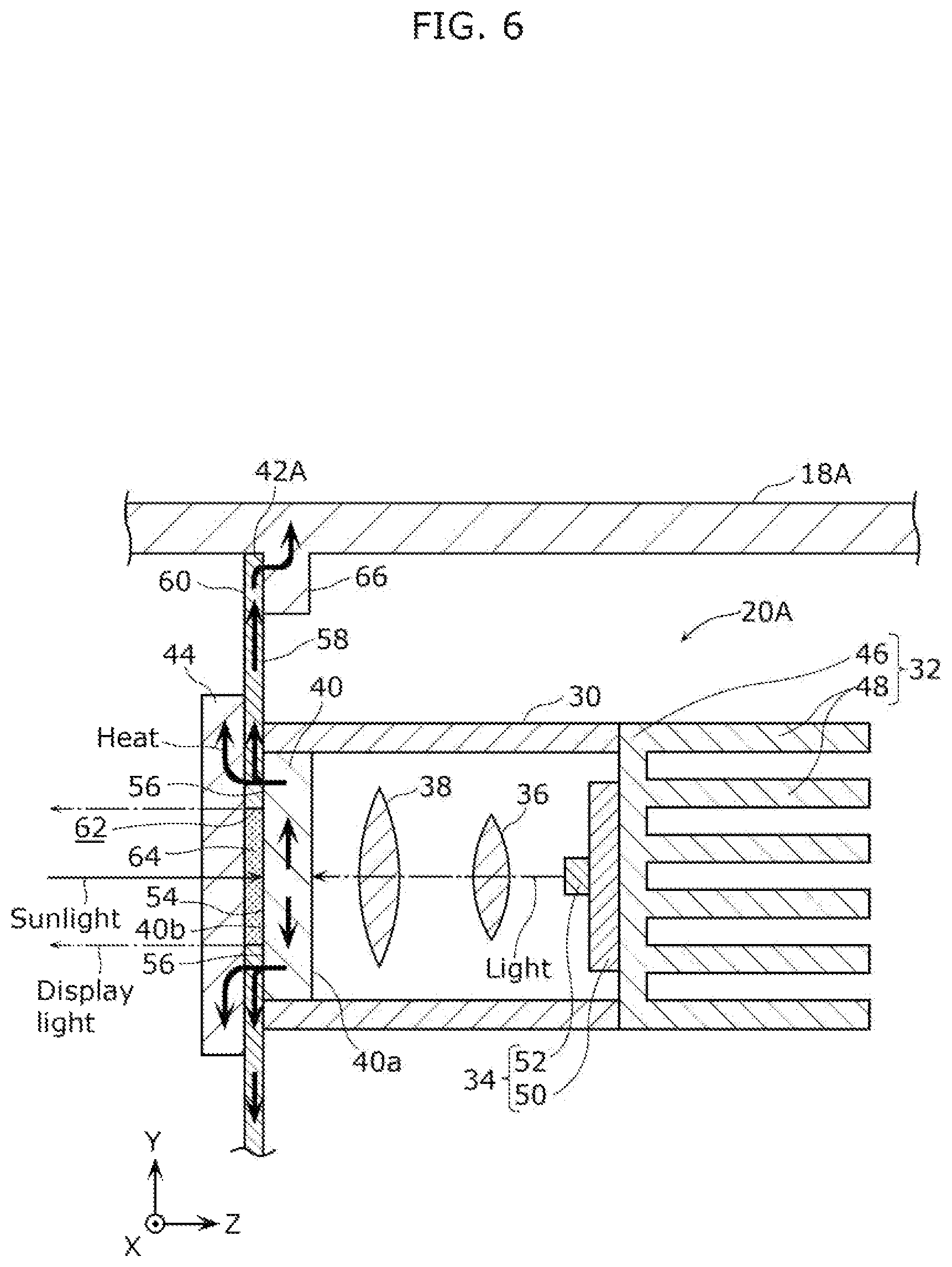 Patent US12588172 Figure 6 – Display device and head-up display