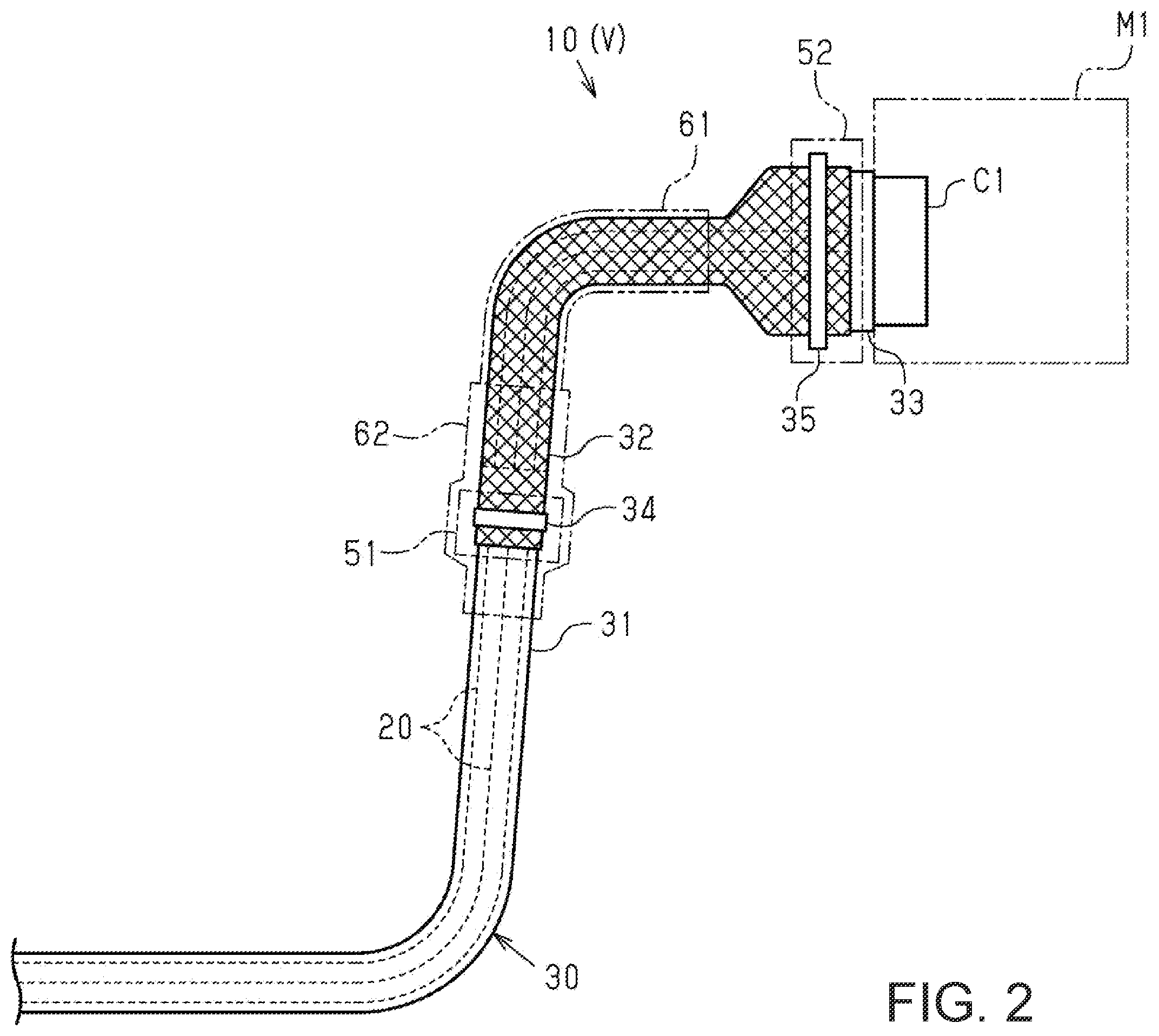 Patent US12588177 Figure 2 – Wire harness