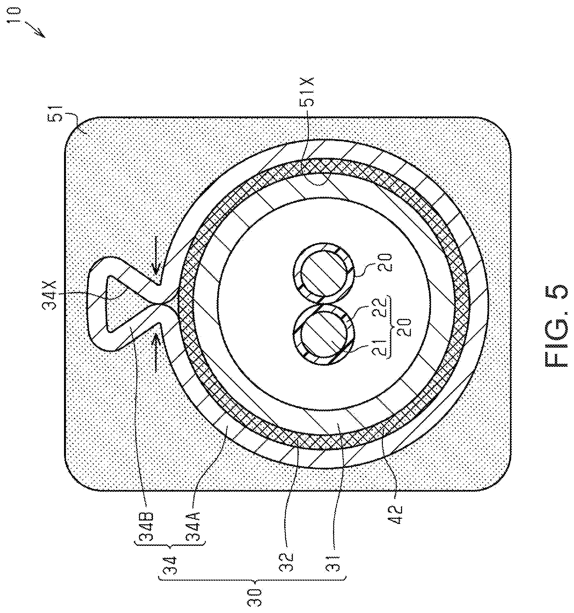 Patent US12588177 Figure 5 – Wire harness