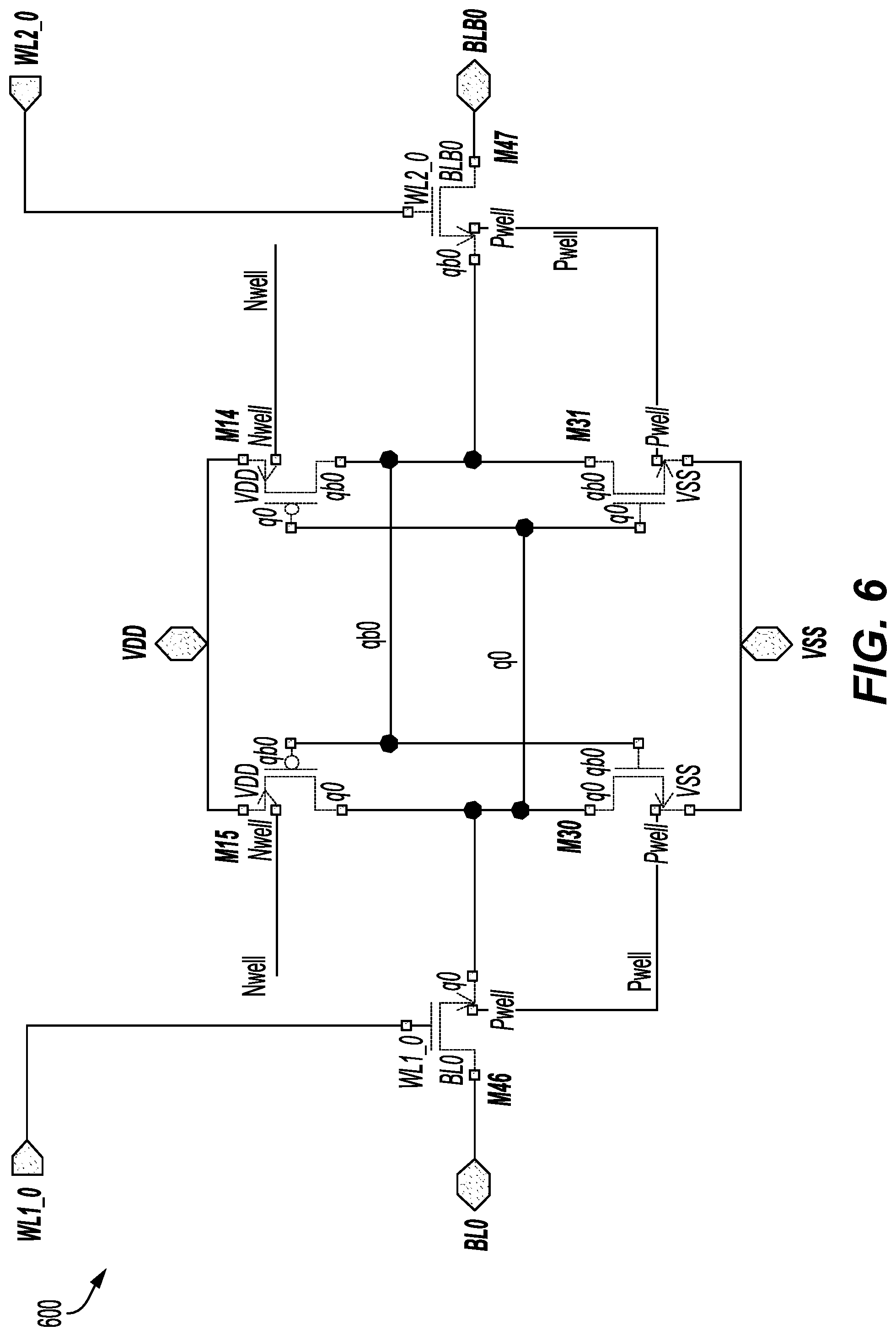 Patent US12588179 Figure 6 – Fly bitline design for pseudo triple port memory