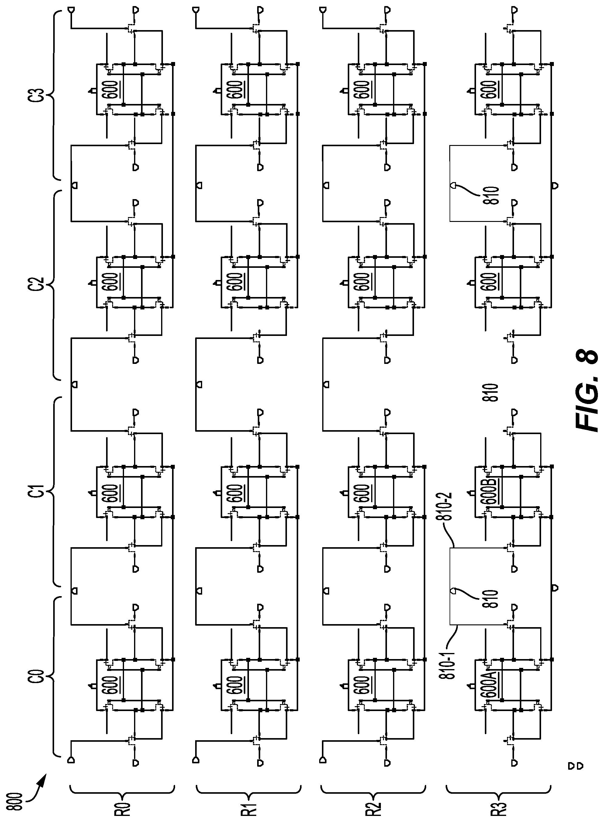 Patent US12588179 Figure 8 – Fly bitline design for pseudo triple port memory