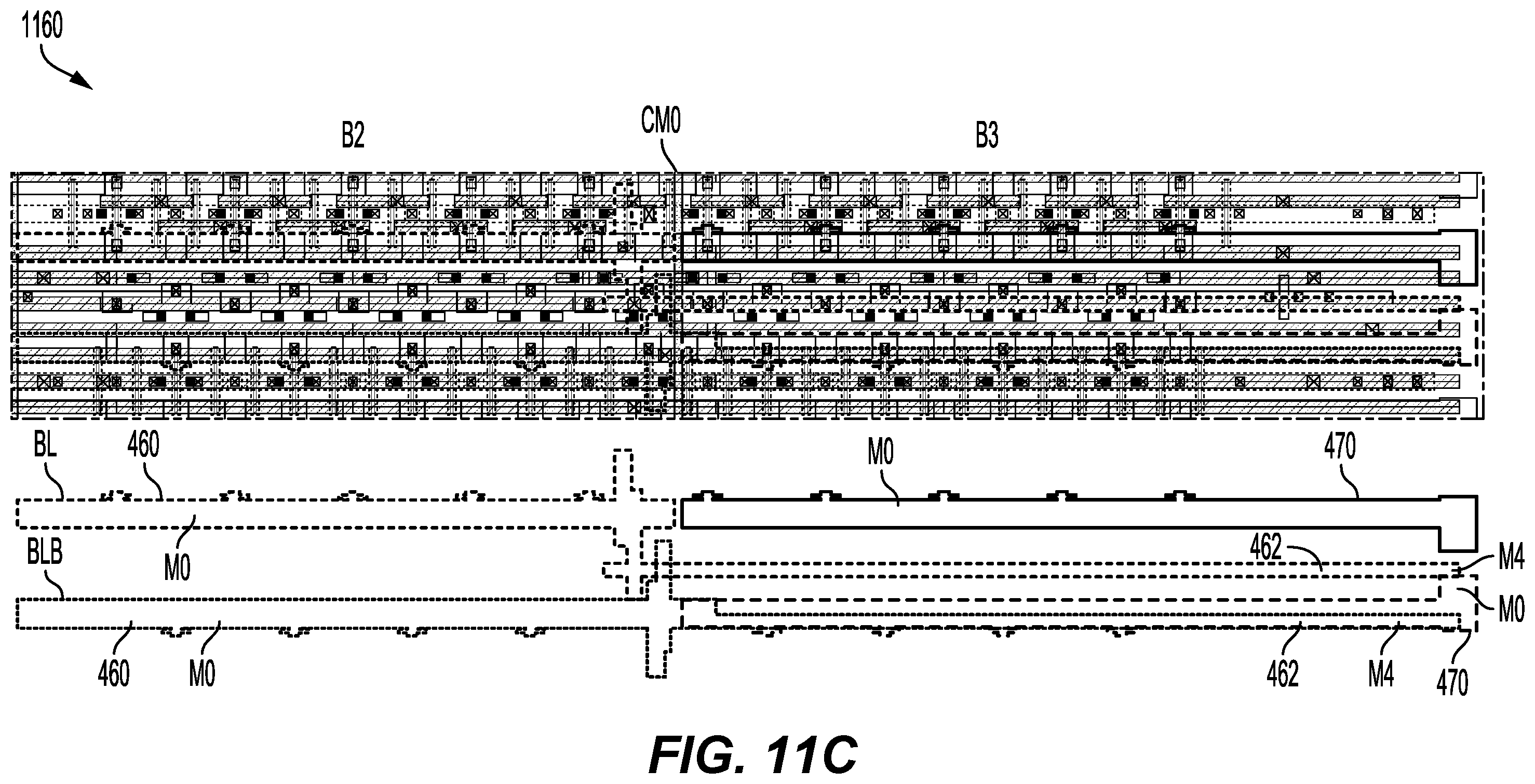 Patent US12588179 Figure 14 – Fly bitline design for pseudo triple port memory