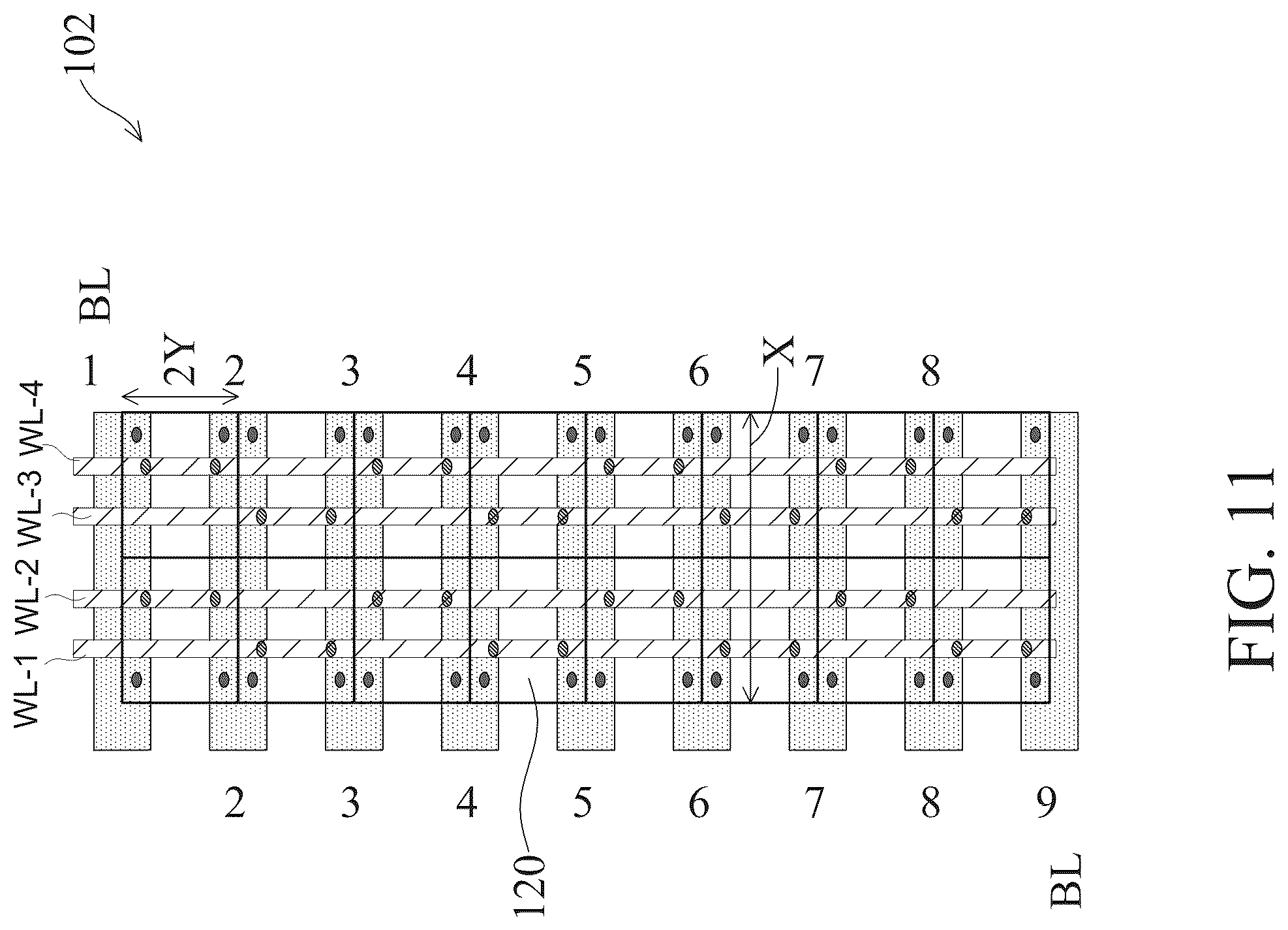 Patent US12588180 Figure 12 – Four-poly-pitch SRAM cell with backside metal tracks