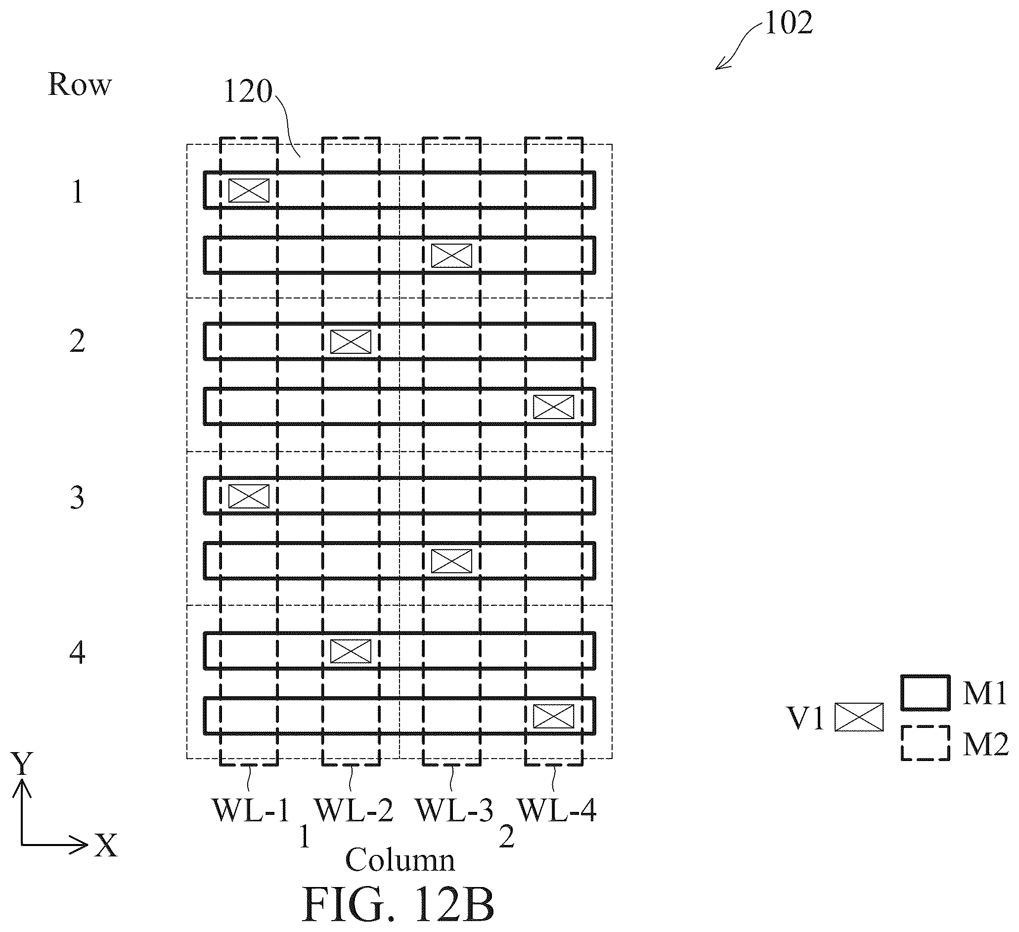 Patent US12588180 Figure 14 – Four-poly-pitch SRAM cell with backside metal tracks