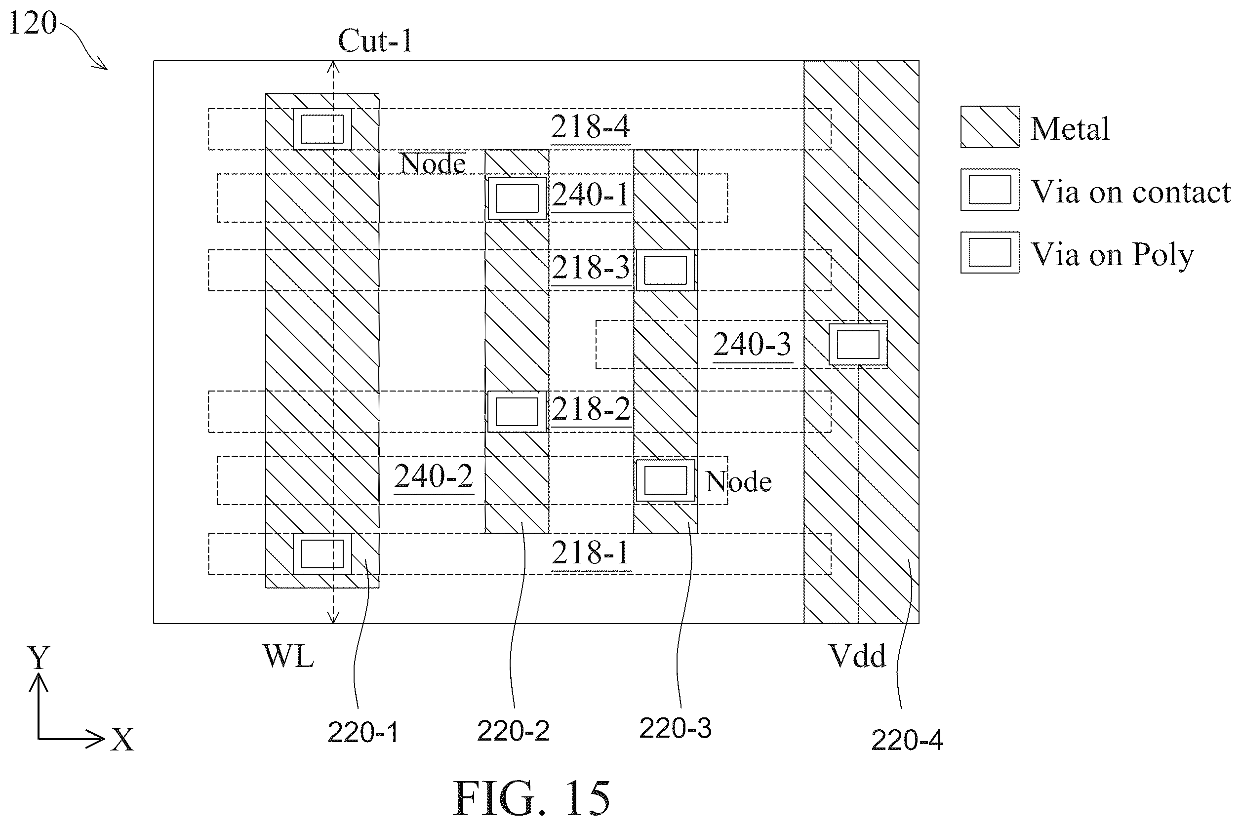 Patent US12588180 Figure 17 – Four-poly-pitch SRAM cell with backside metal tracks