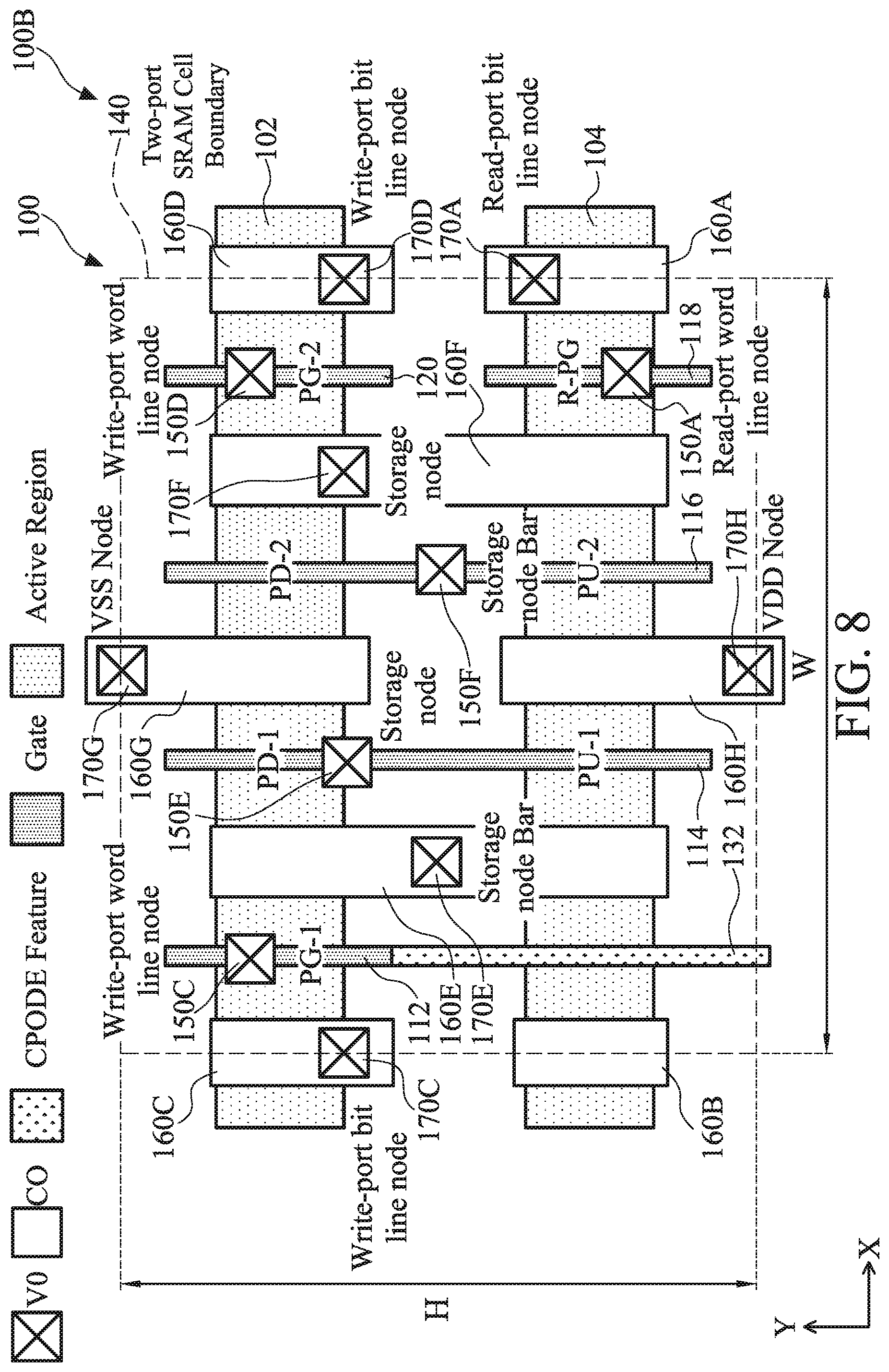Patent US12588182 Figure 10 – Multi-port SRAM cell with metal interconnect structures