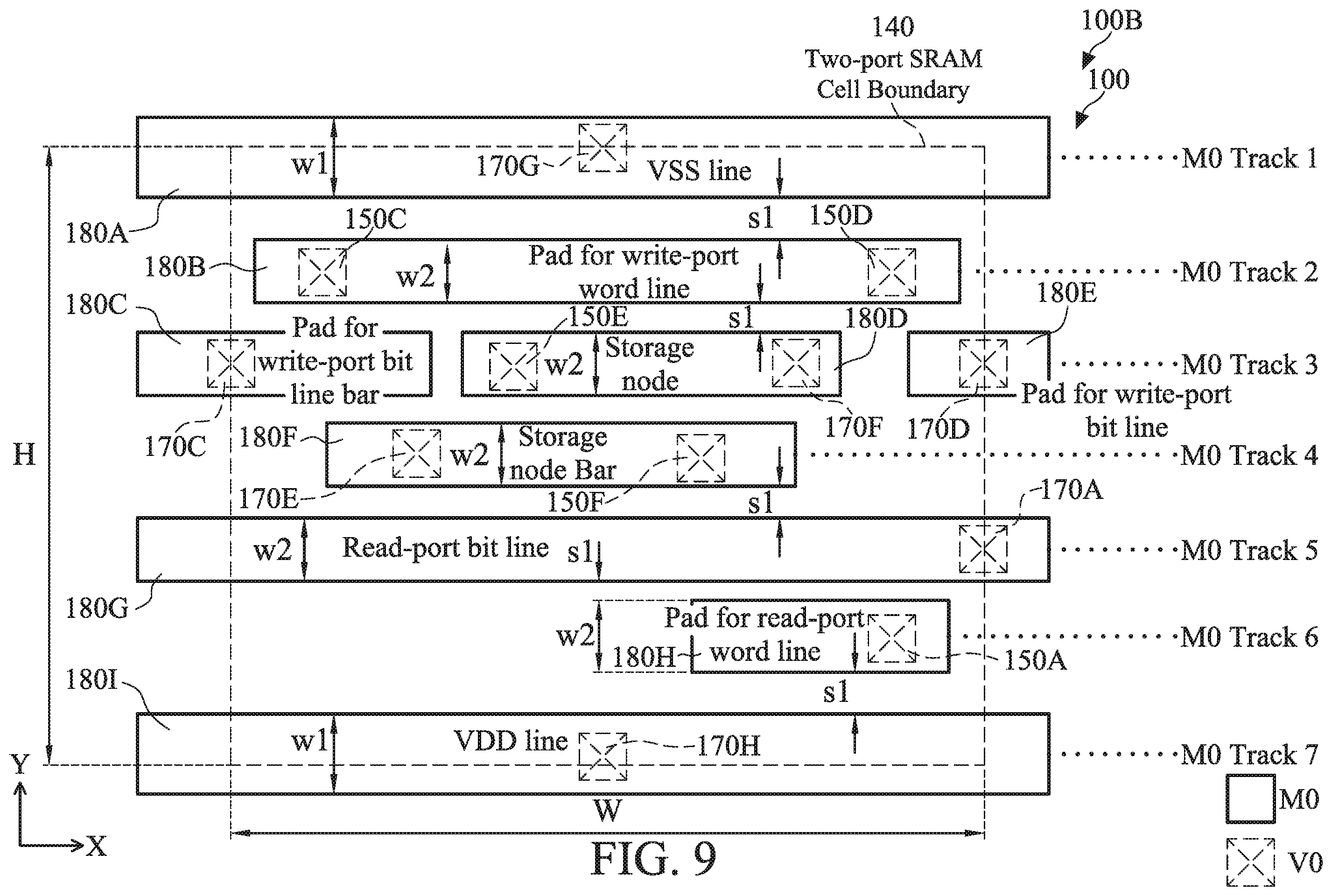 Patent US12588182 Figure 11 – Multi-port SRAM cell with metal interconnect structures