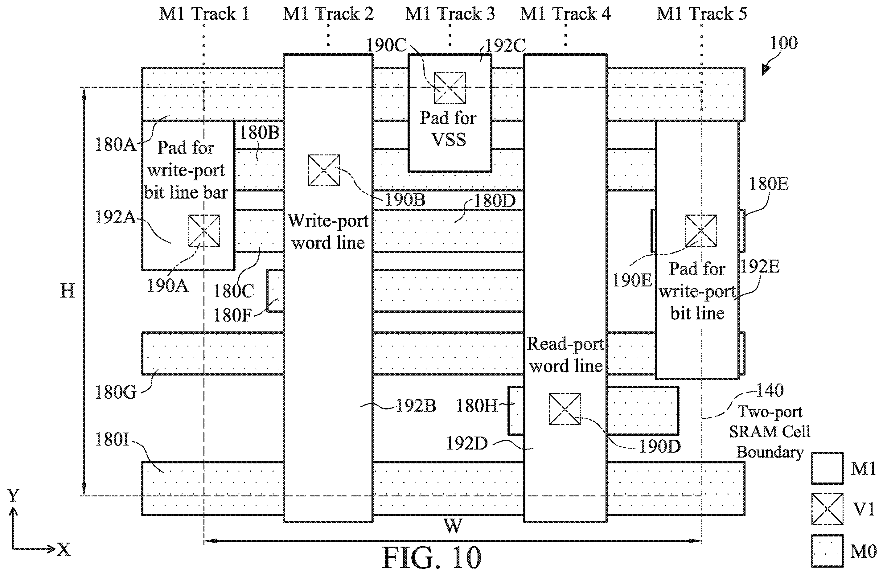 Patent US12588182 Figure 12 – Multi-port SRAM cell with metal interconnect structures
