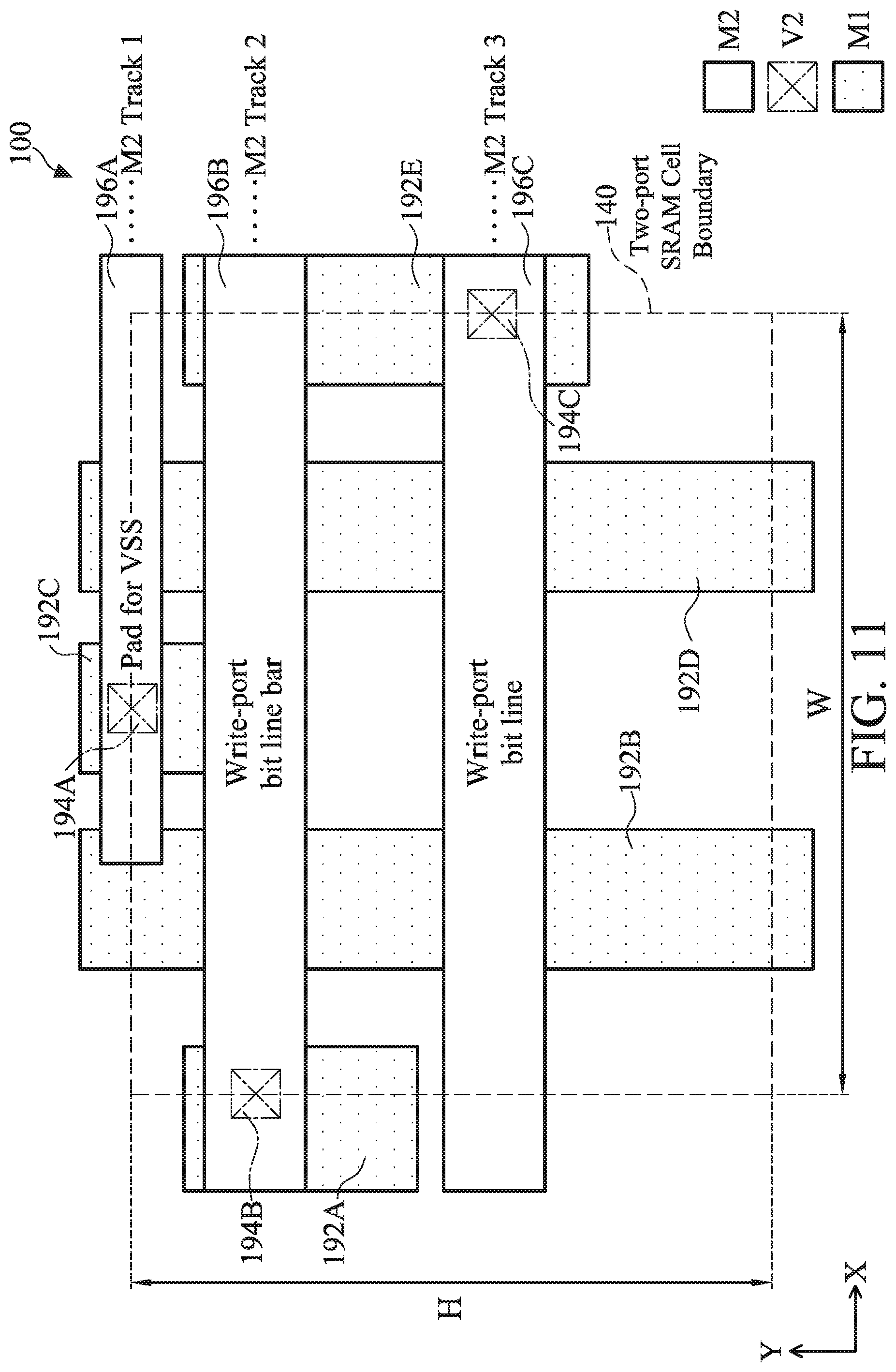 Patent US12588182 Figure 13 – Multi-port SRAM cell with metal interconnect structures