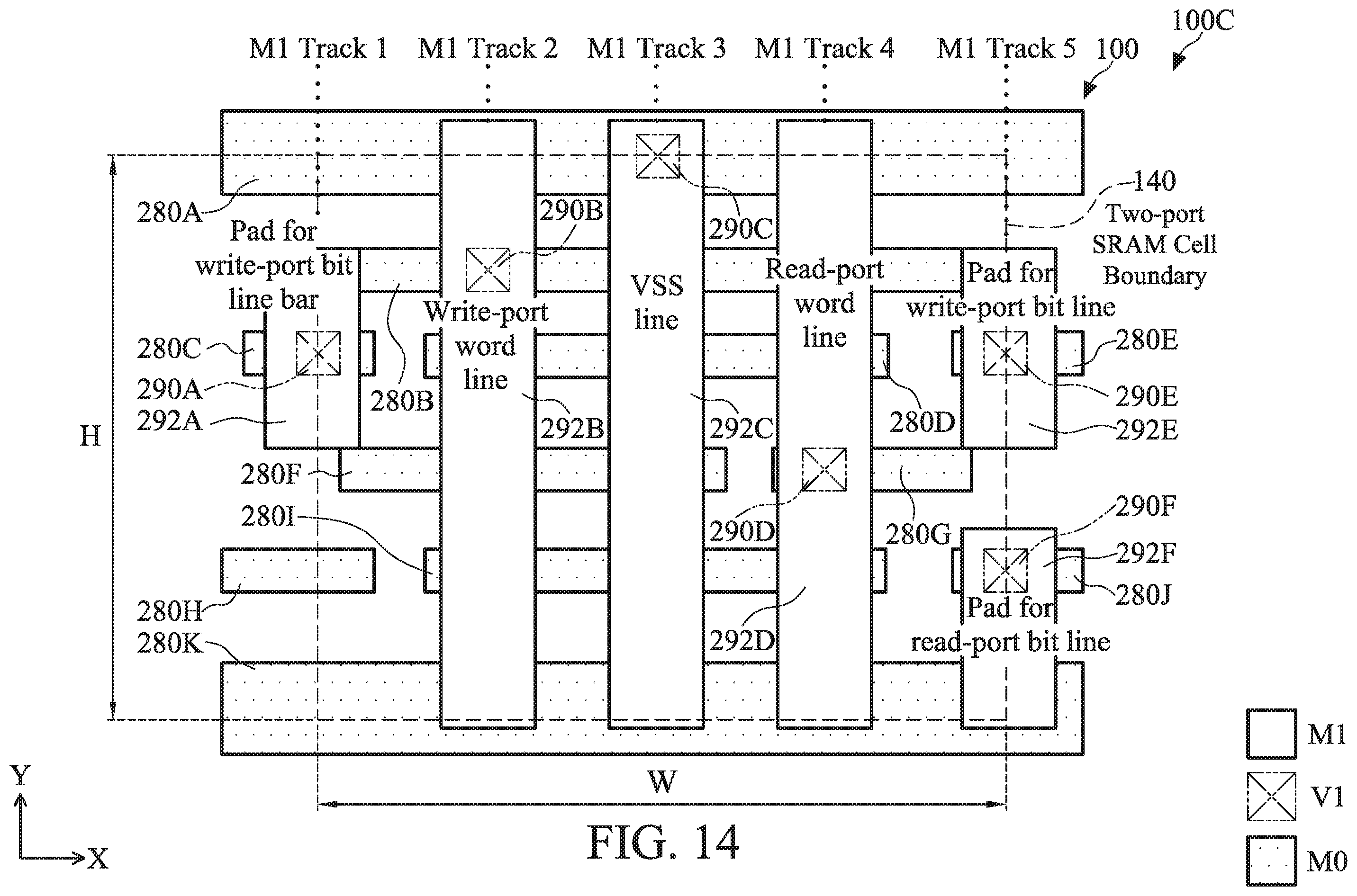 Patent US12588182 Figure 16 – Multi-port SRAM cell with metal interconnect structures