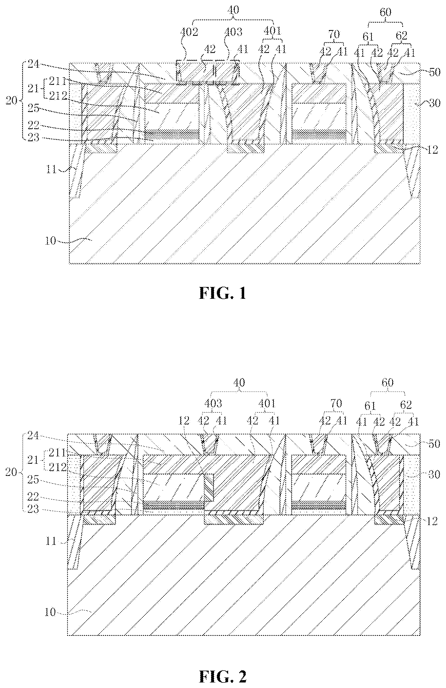 Patent US12588183 Figure 1 – Semiconductor memory structure with butted contact and method for manufacturing same