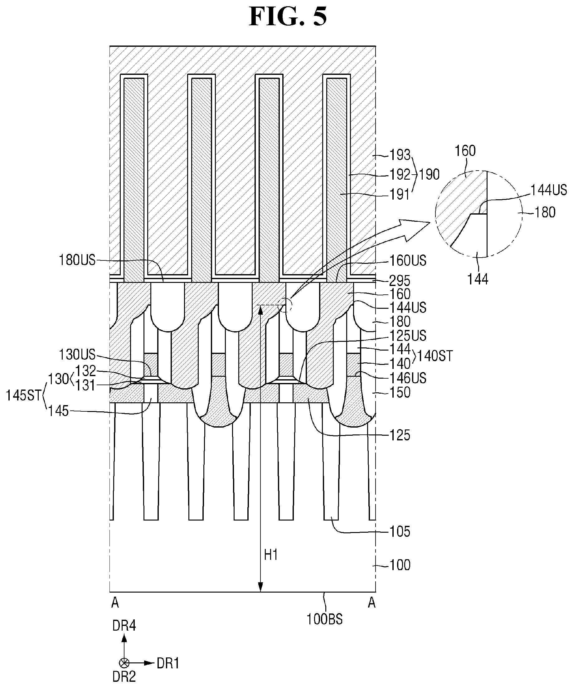 Patent US12588187 Figure 5 – Semiconductor memory device and method for fabricating the same