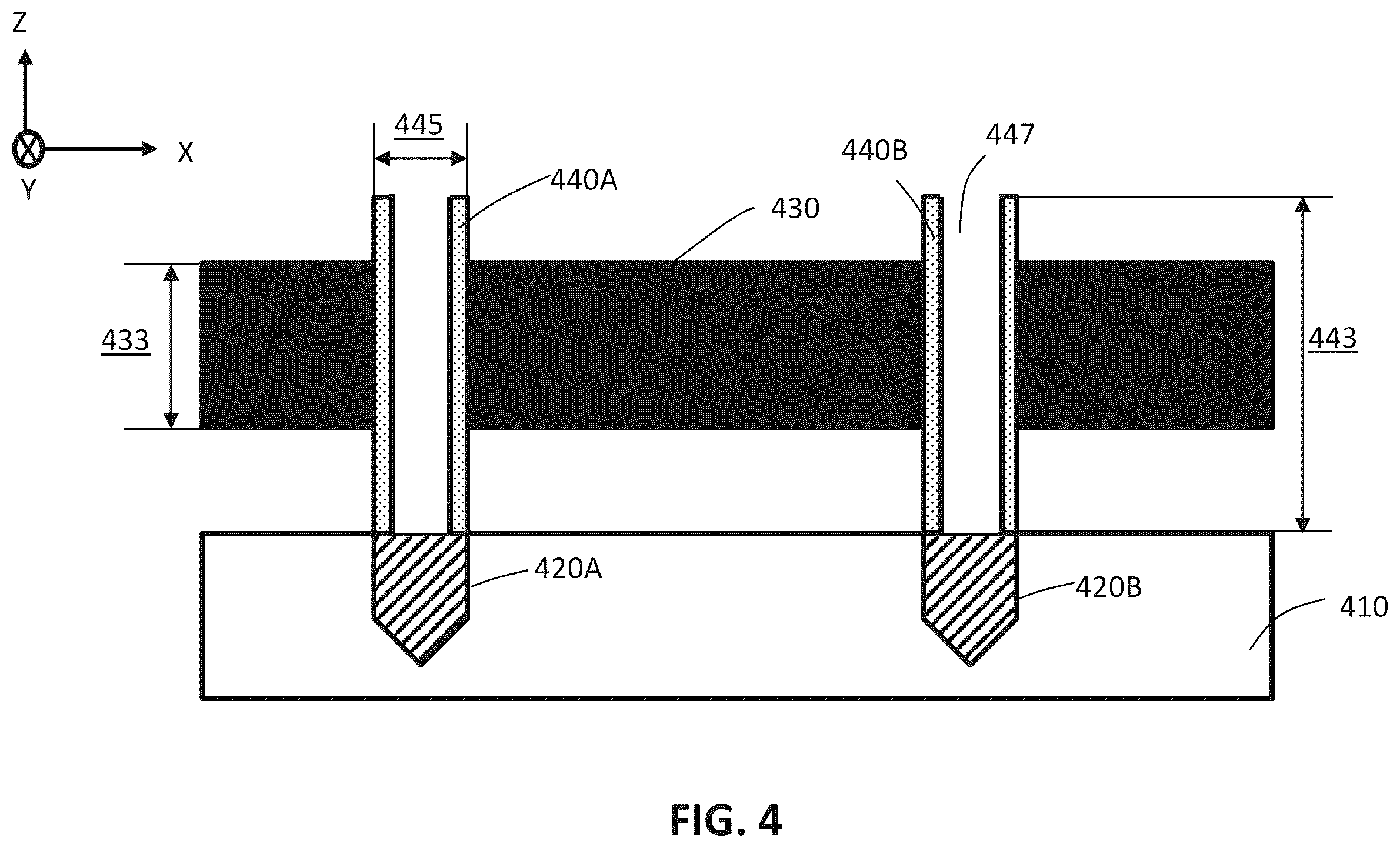 Patent US12588189 Figure 5 – Memory devices with vertical transistors