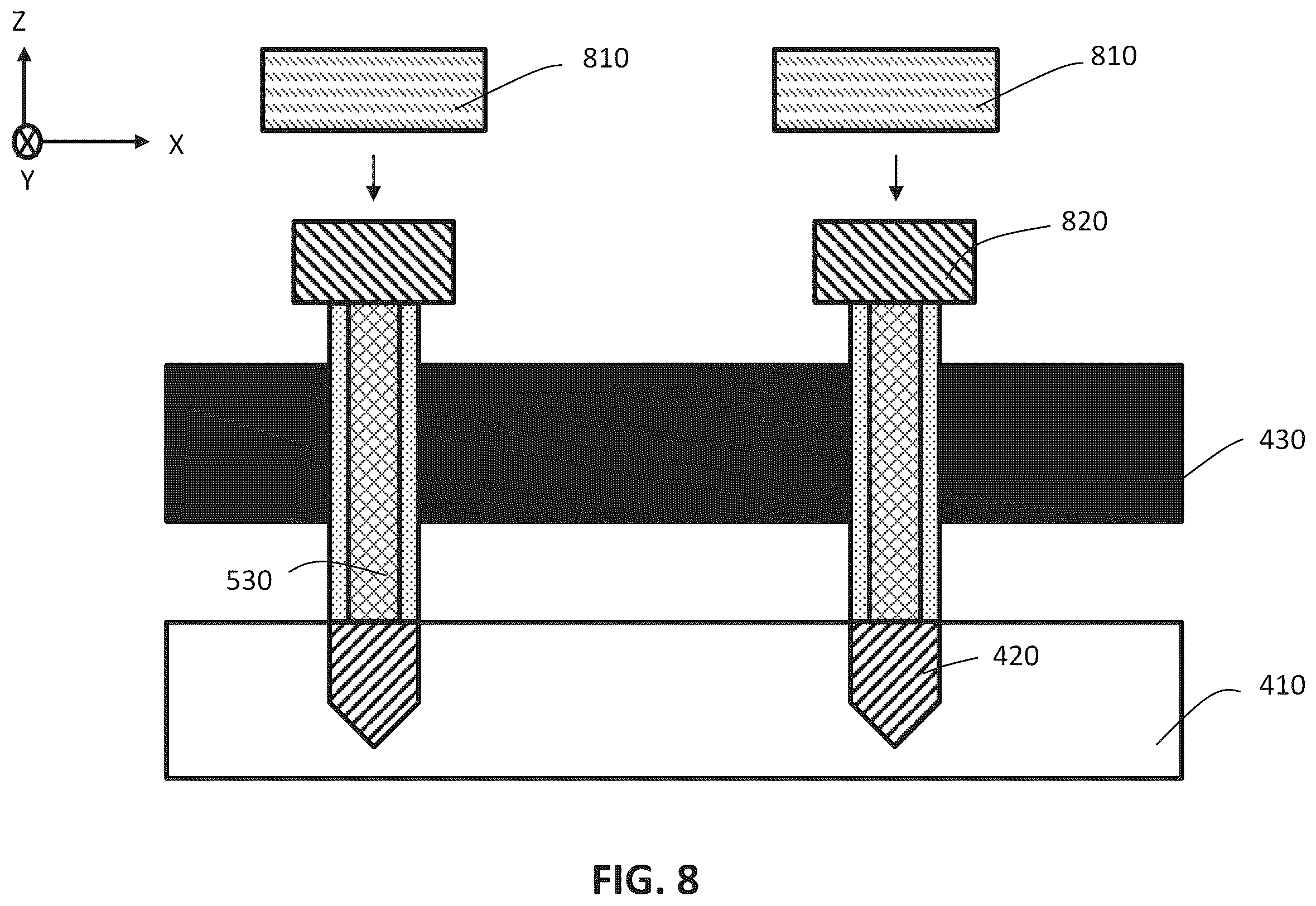 Patent US12588189 Figure 12 – Memory devices with vertical transistors