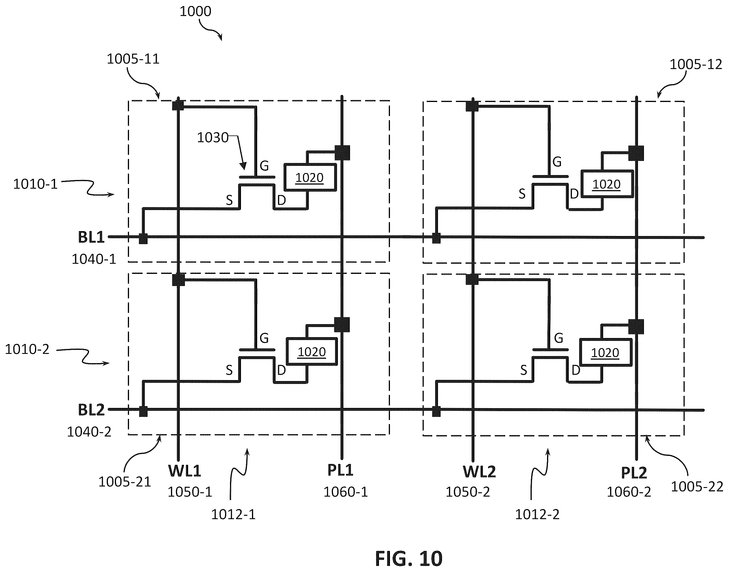 Patent US12588189 Figure 14 – Memory devices with vertical transistors