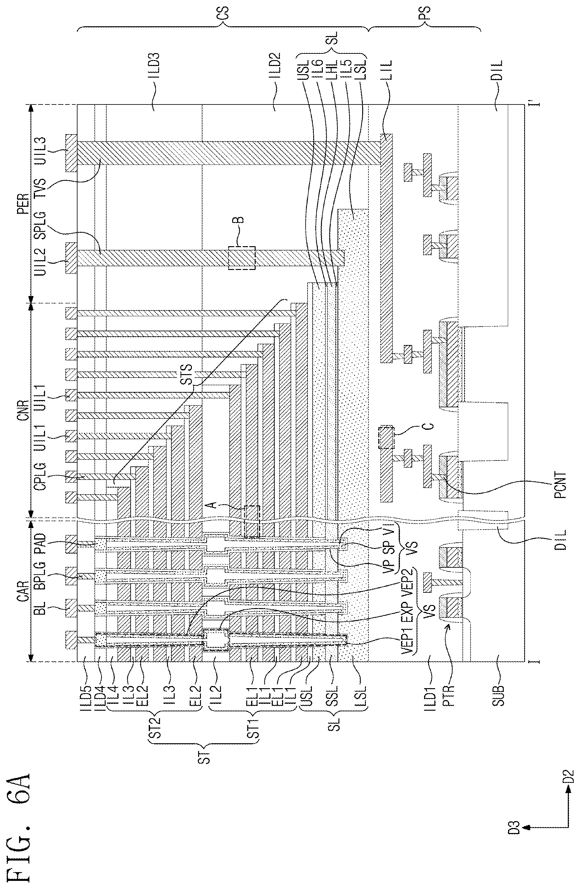 Patent US12588196 Figure 6 – Electrode structure including nano dot pattern and semiconductor device and electronic system including the same