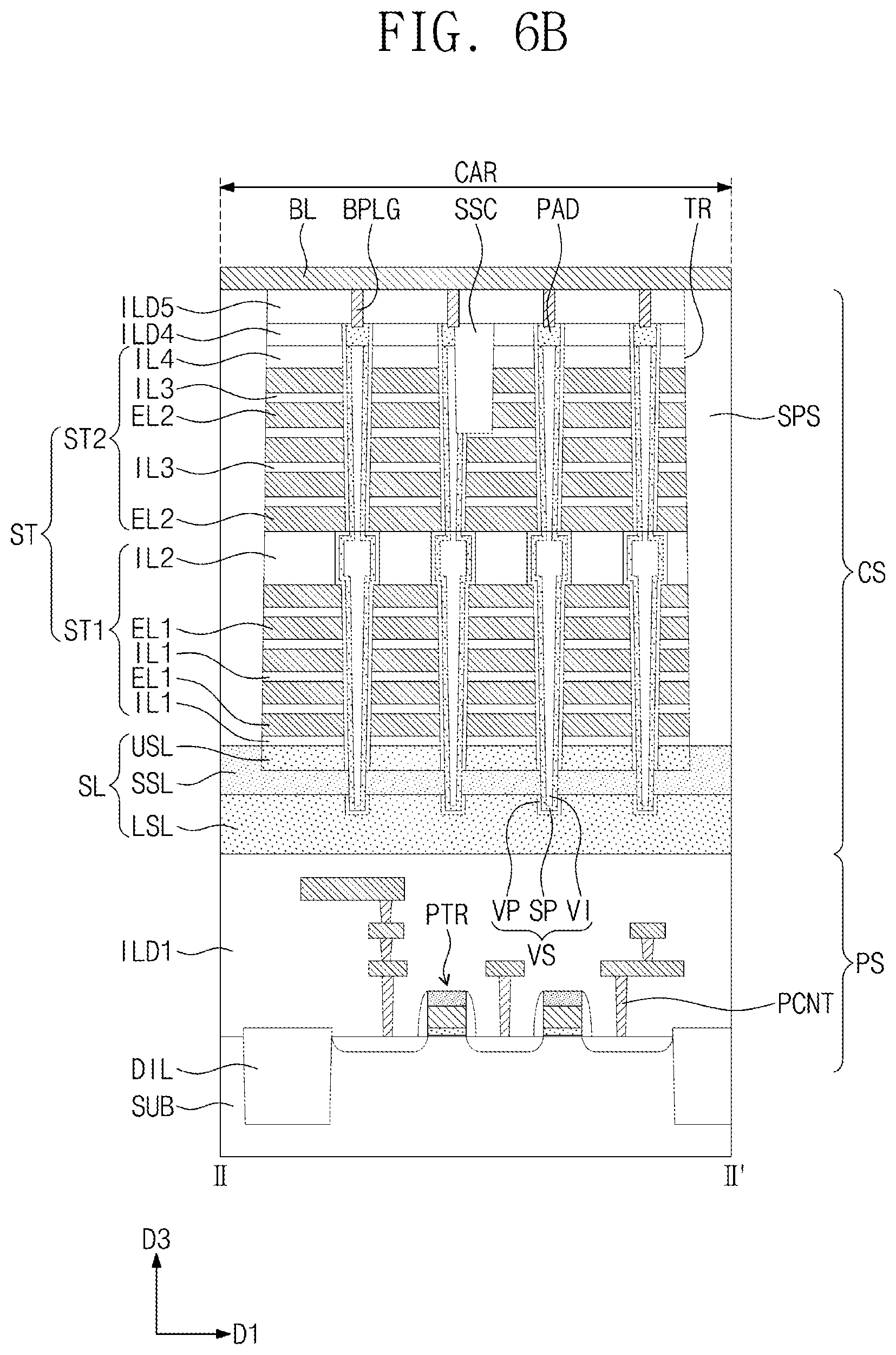 Patent US12588196 Figure 7 – Electrode structure including nano dot pattern and semiconductor device and electronic system including the same