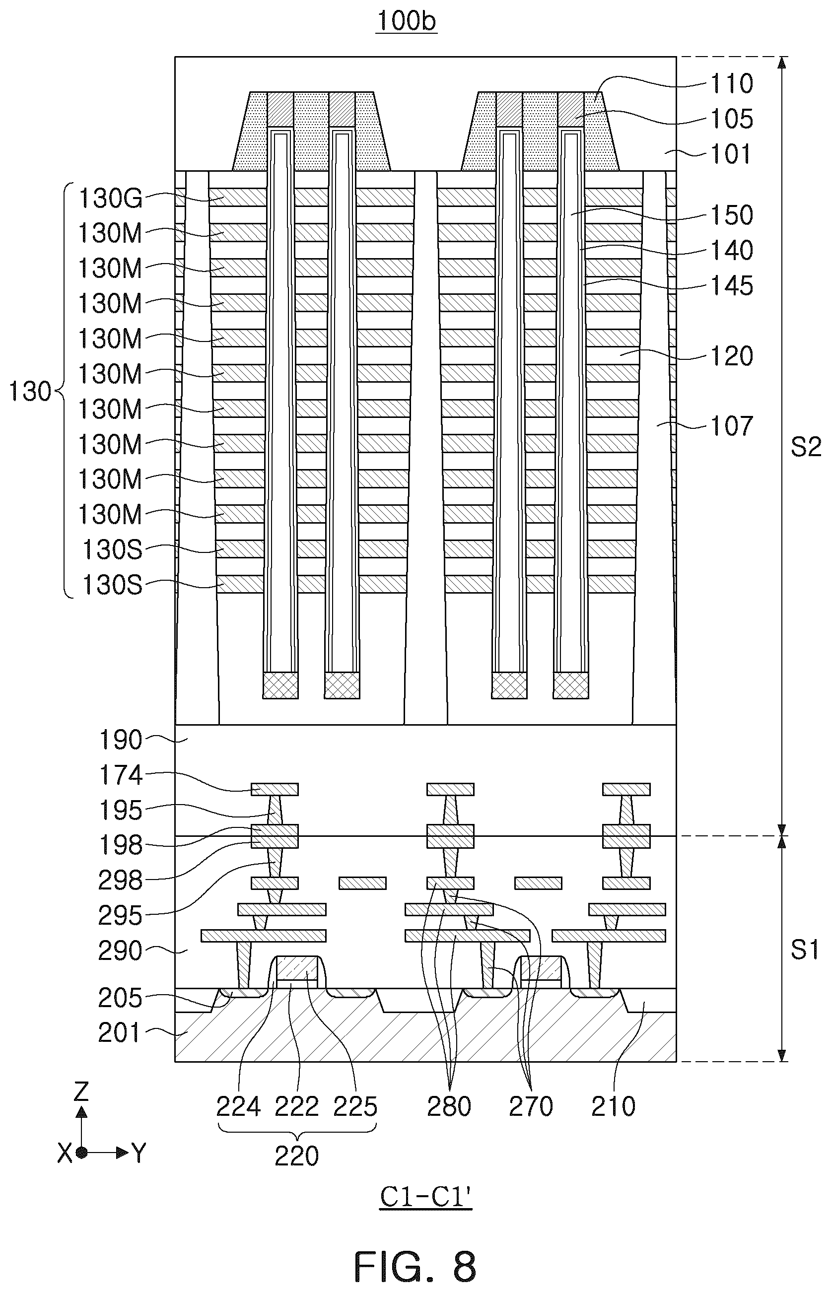Patent US12588205 Figure 13 – Semiconductor device and electronic system including the same