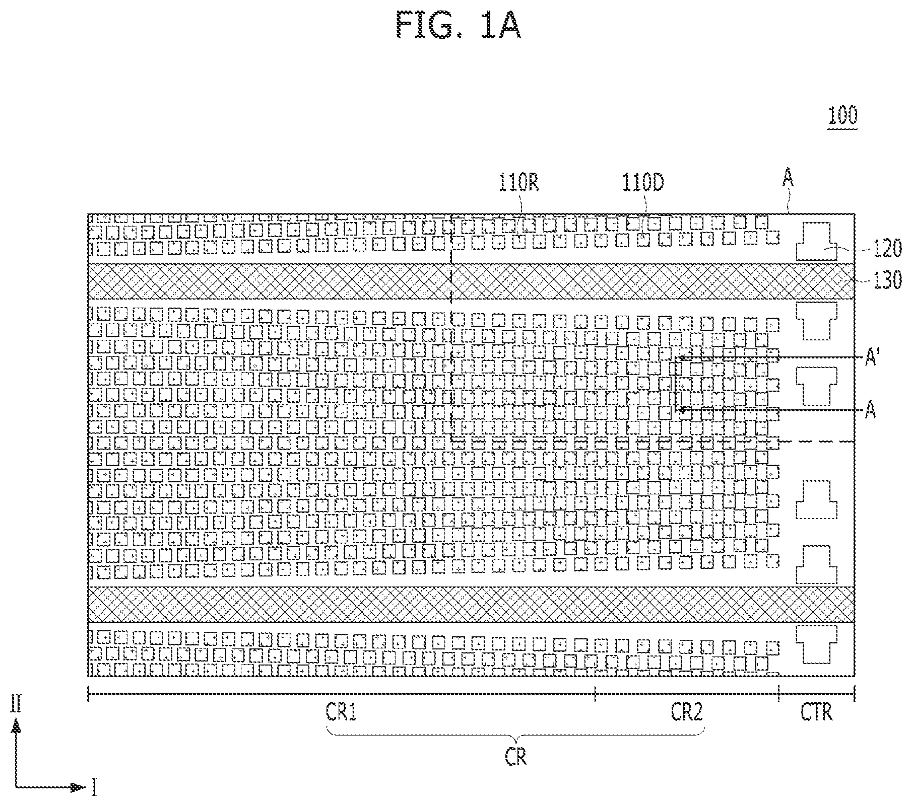 Patent US12588207 Figure 1 – Semiconductor device including channel structures and a slit structure