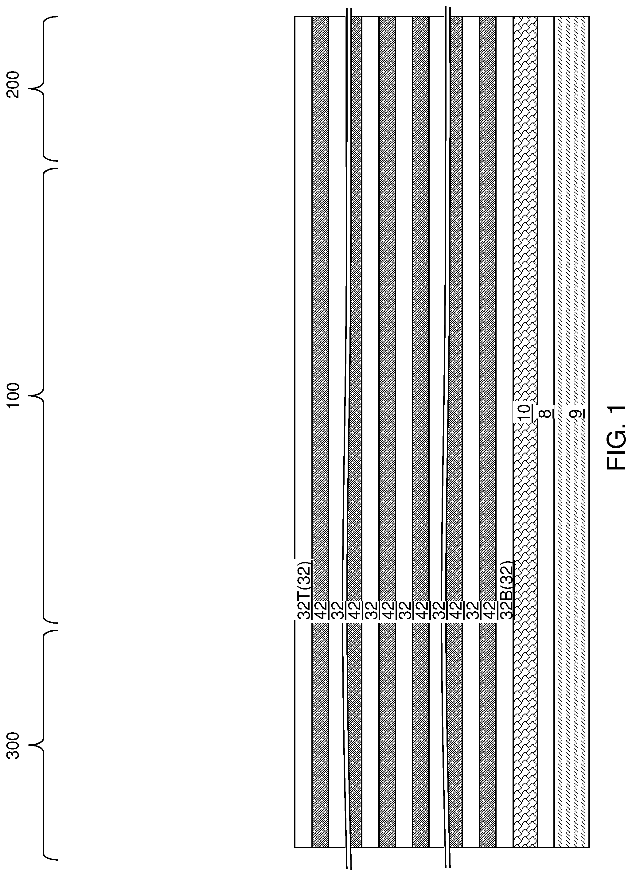 Patent US12588208 Figure 1 – Three-dimensional memory device containing insulated gate located over a top source layer for applying GIDL erase voltage and method for manufacturing the same