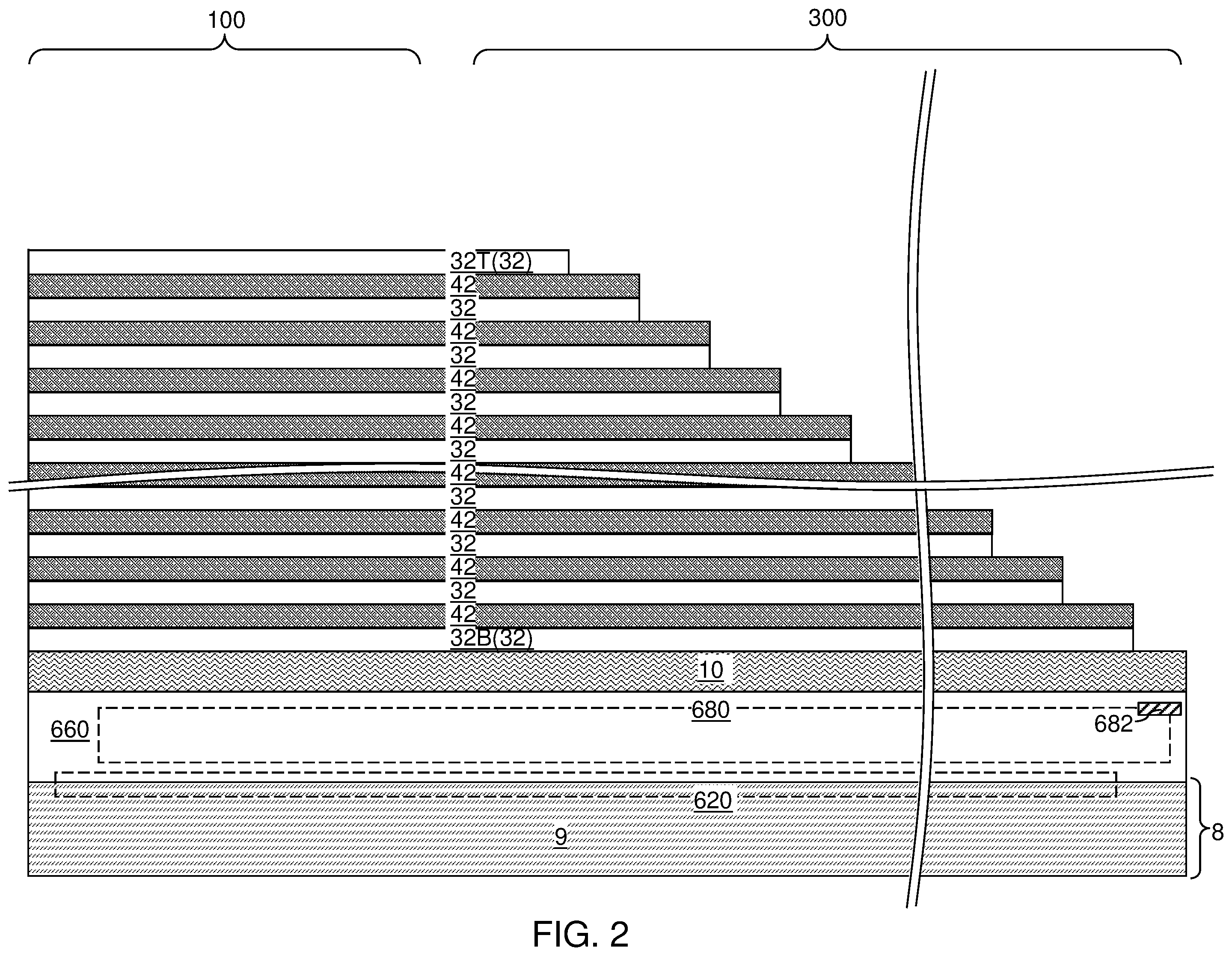 Patent US12588209 Figure 2 – Three-dimensional memory device containing composite word lines including a respective fluorine-free capping sublayer and methods of forming the same