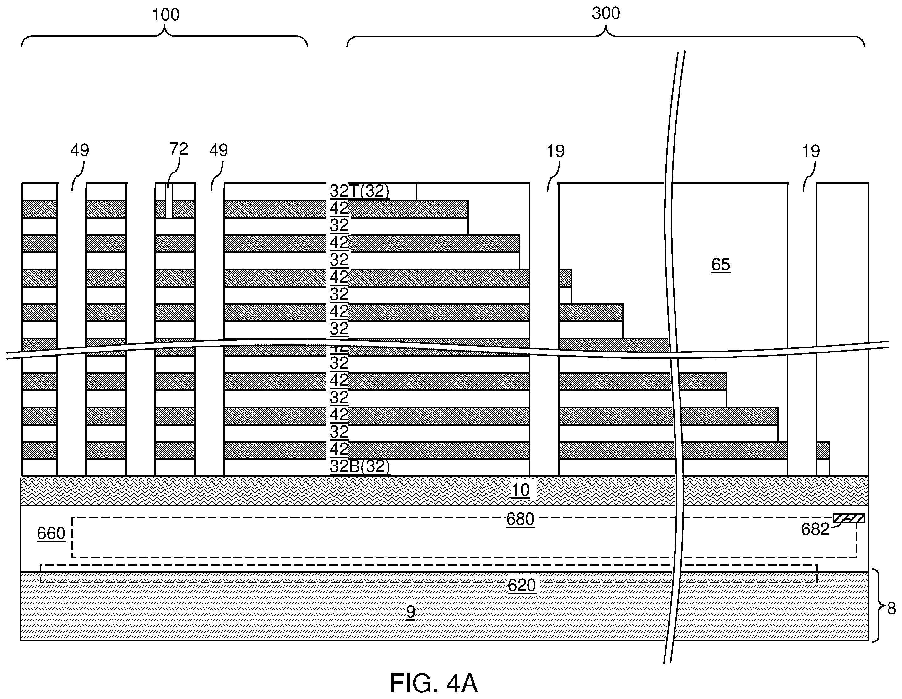 Patent US12588209 Figure 4 – Three-dimensional memory device containing composite word lines including a respective fluorine-free capping sublayer and methods of forming the same