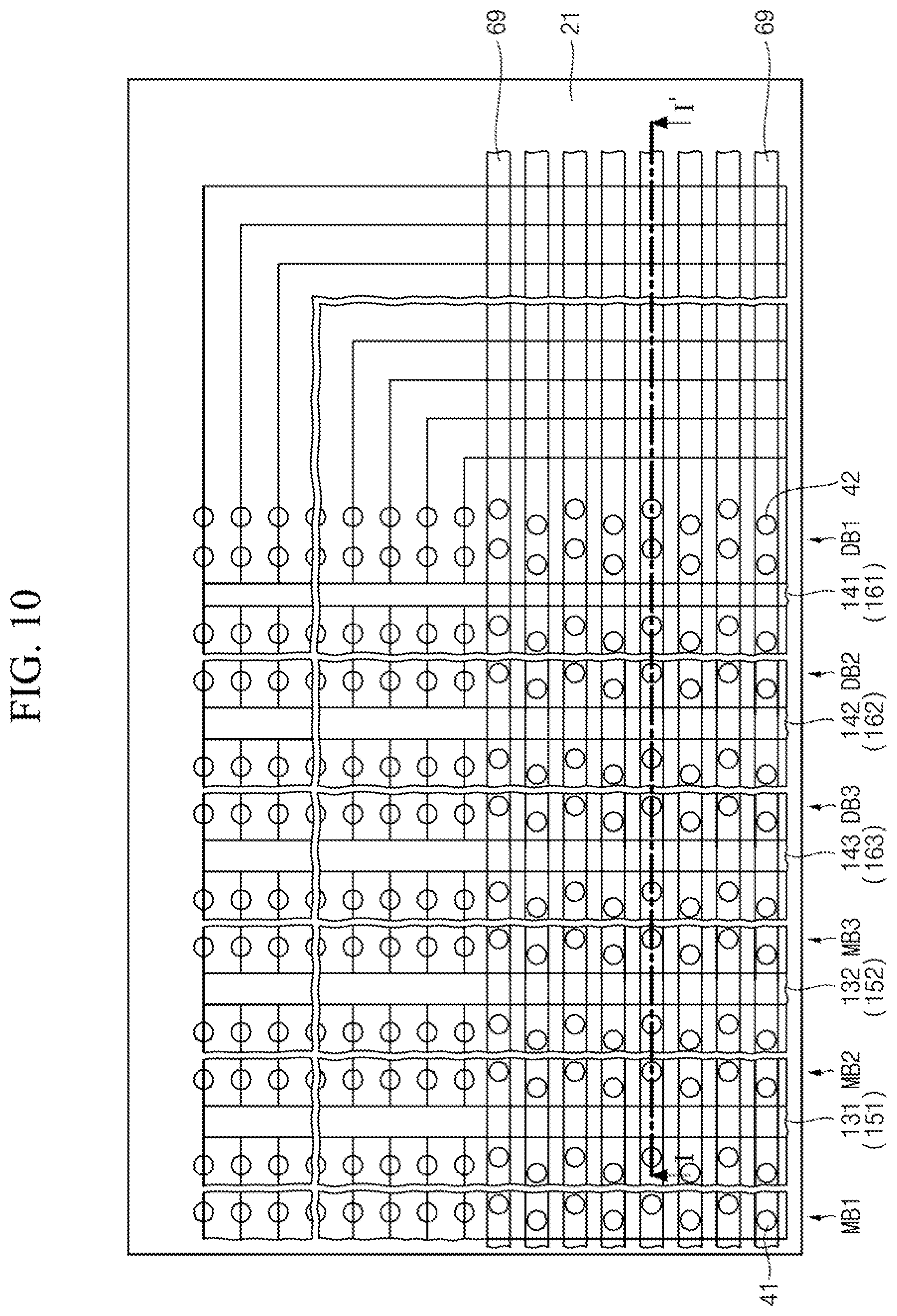 Patent US12588211 Figure 9 – Semiconductor device including stack structure and trenches