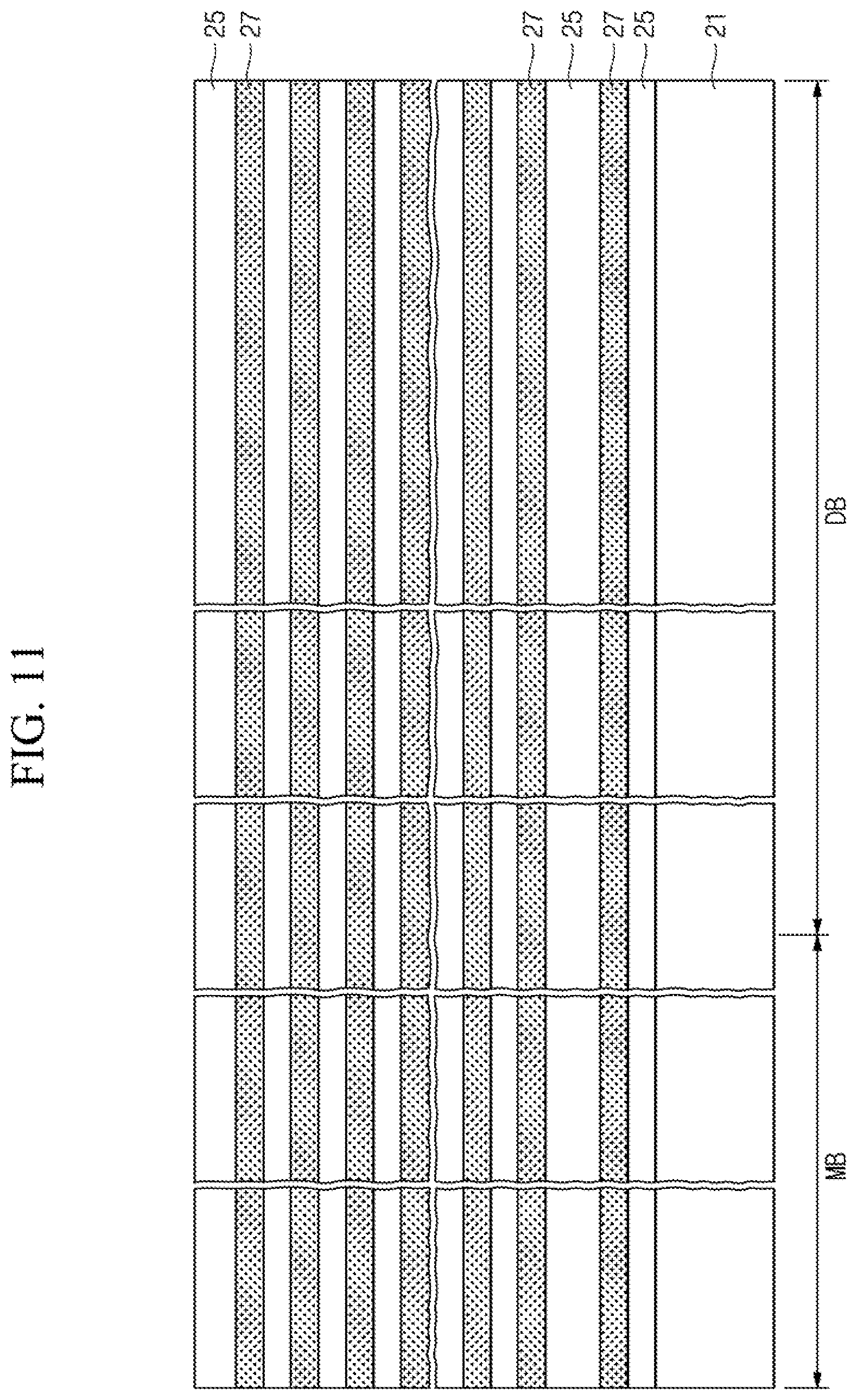 Patent US12588211 Figure 10 – Semiconductor device including stack structure and trenches