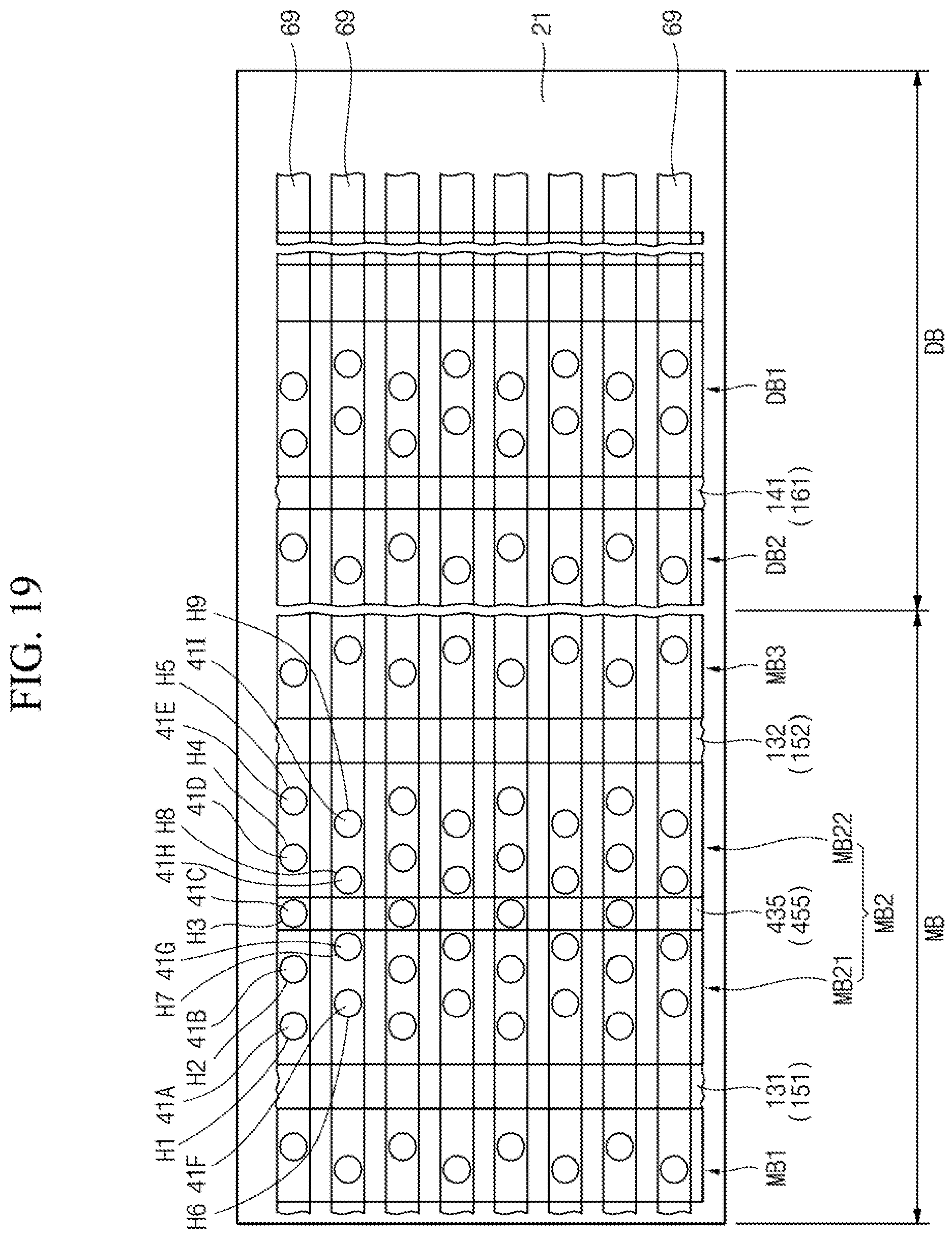 Patent US12588211 Figure 18 – Semiconductor device including stack structure and trenches
