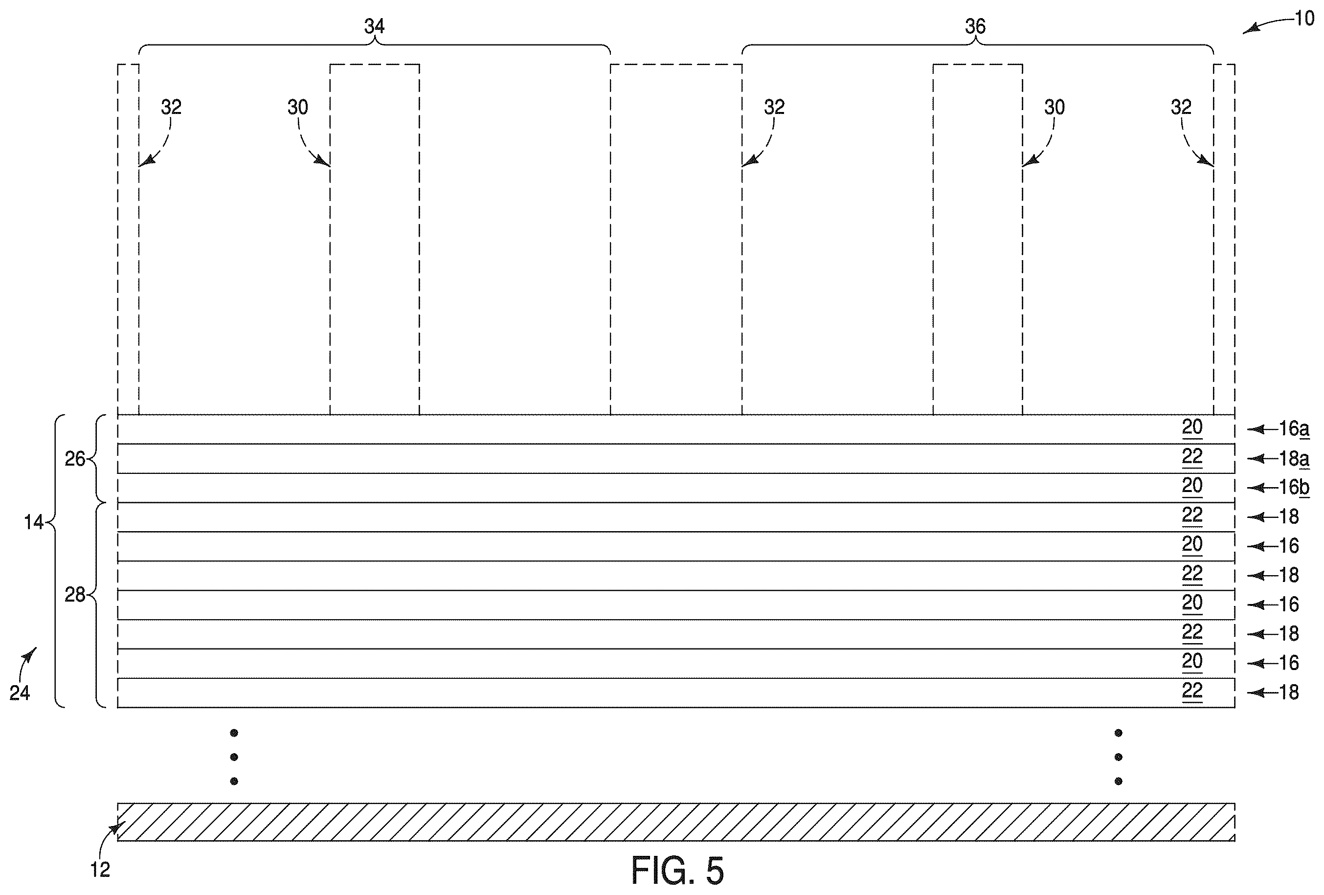 Patent US12588212 Figure 5 – Integrated assemblies, and methods of forming integrated assemblies