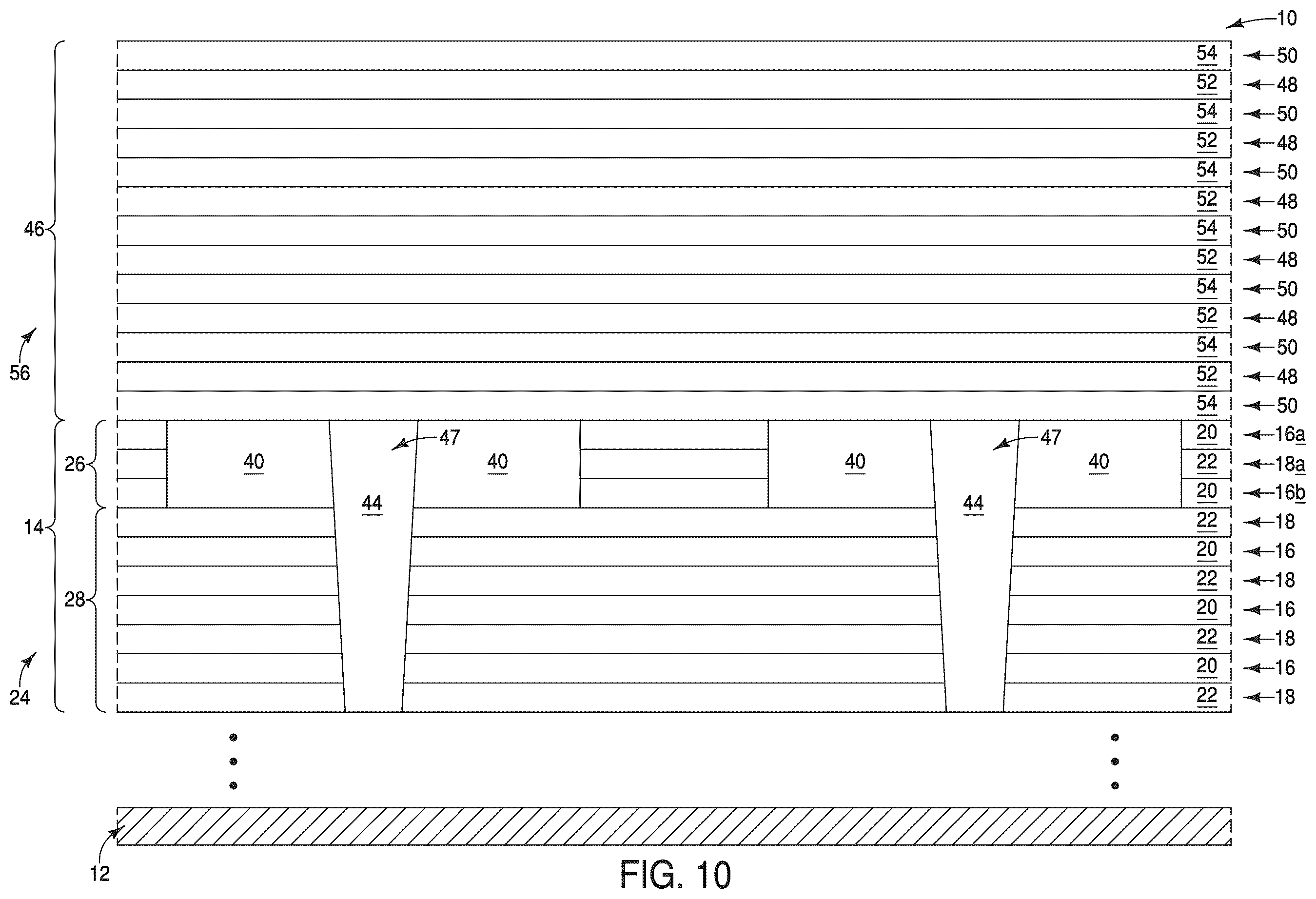 Patent US12588212 Figure 13 – Integrated assemblies, and methods of forming integrated assemblies