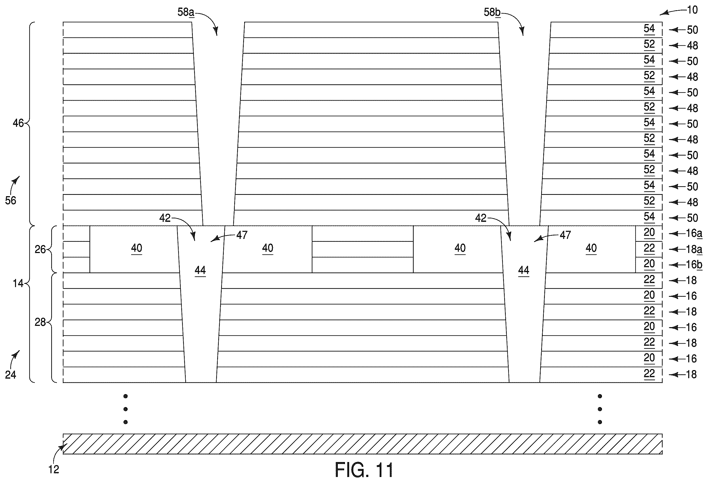 Patent US12588212 Figure 14 – Integrated assemblies, and methods of forming integrated assemblies