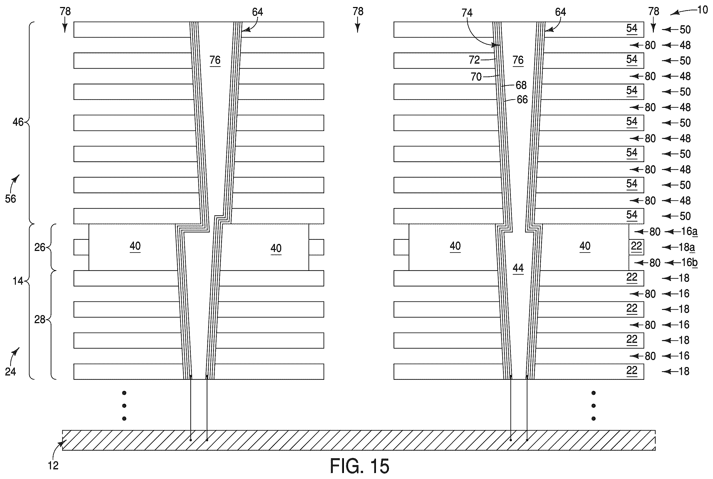 Patent US12588212 Figure 18 – Integrated assemblies, and methods of forming integrated assemblies